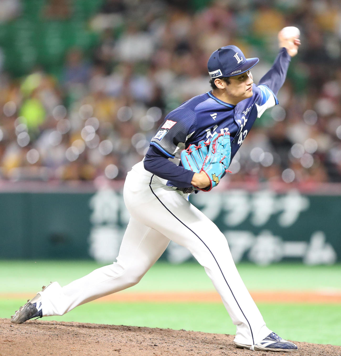 ソフトバンク対西武　4番手で登板した羽田（撮影・鬼束羽瑠菜）