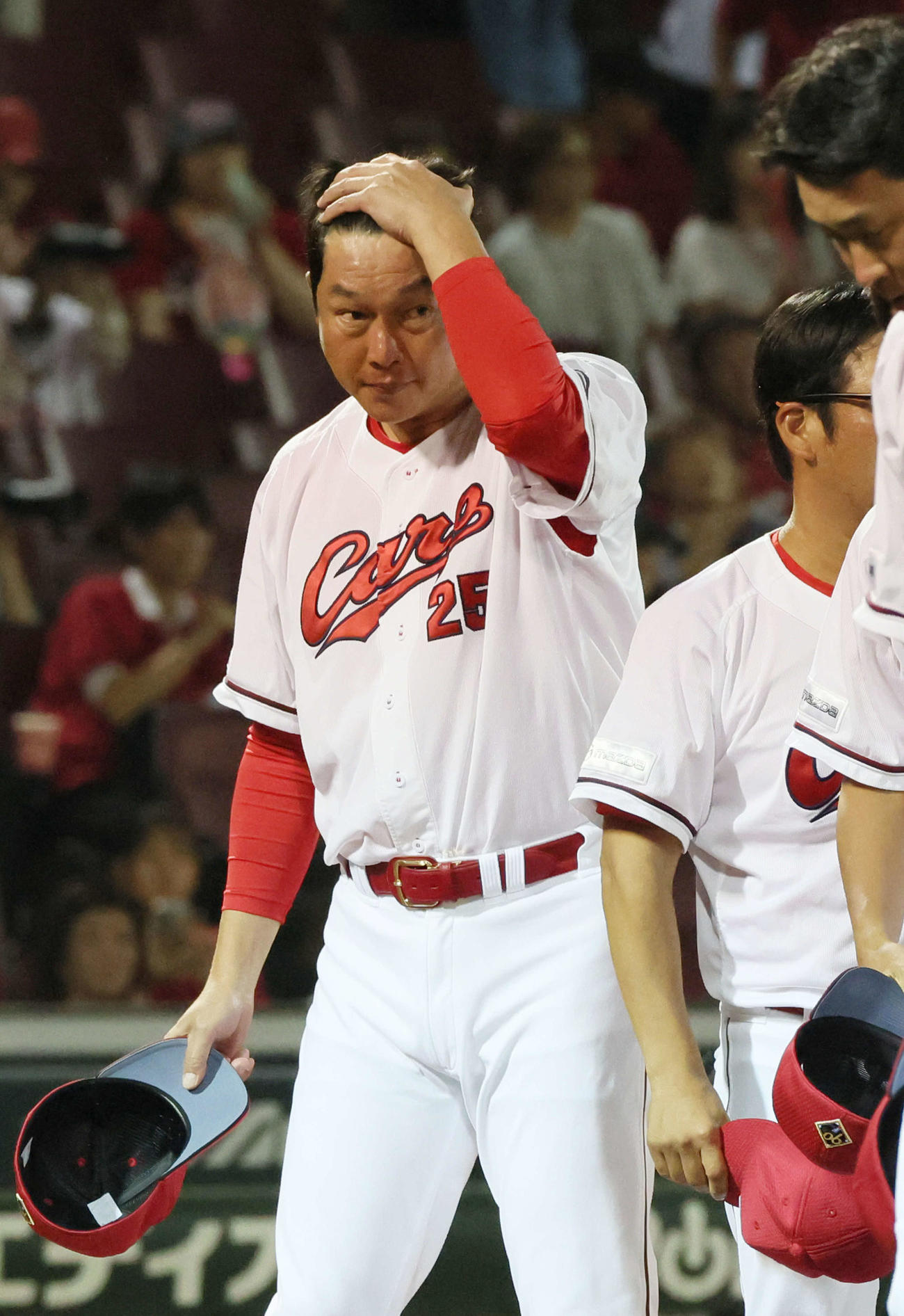 広島対ヤクルト　敗れた新井監督（撮影・加藤孝規）