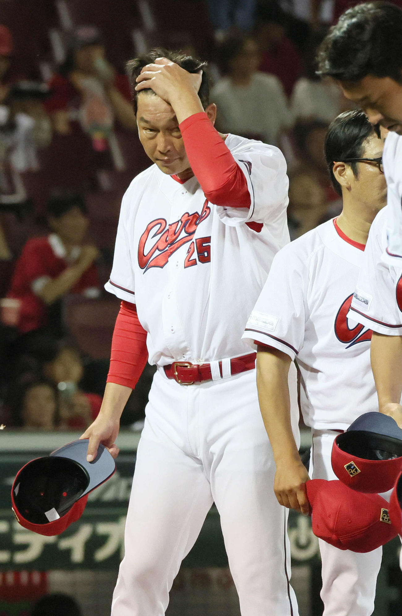広島対ヤクルト　敗れた新井監督（撮影・加藤孝規）