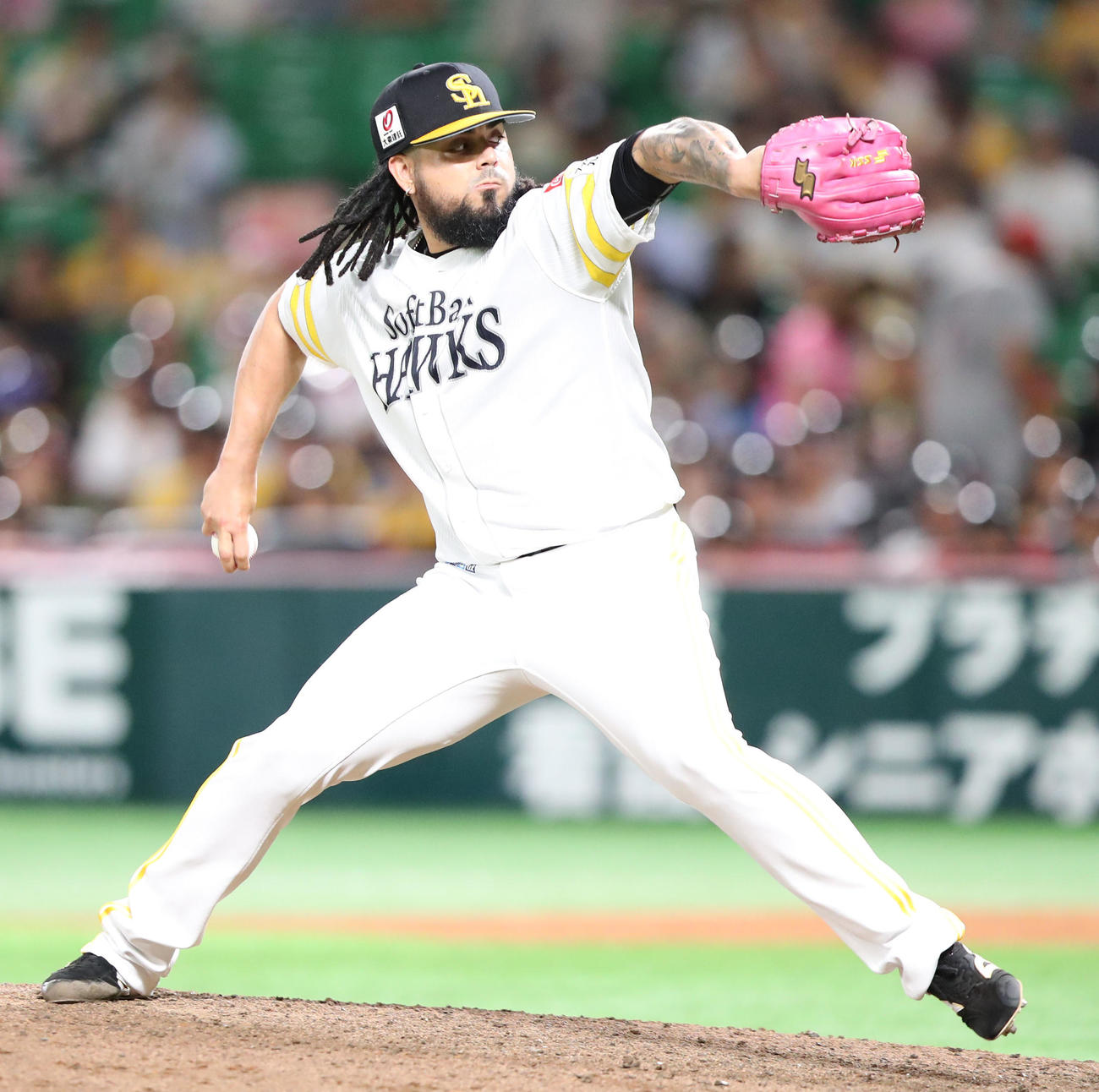 ソフトバンク対西武　2番手で登板したオスナ（撮影・鬼束羽瑠菜）
