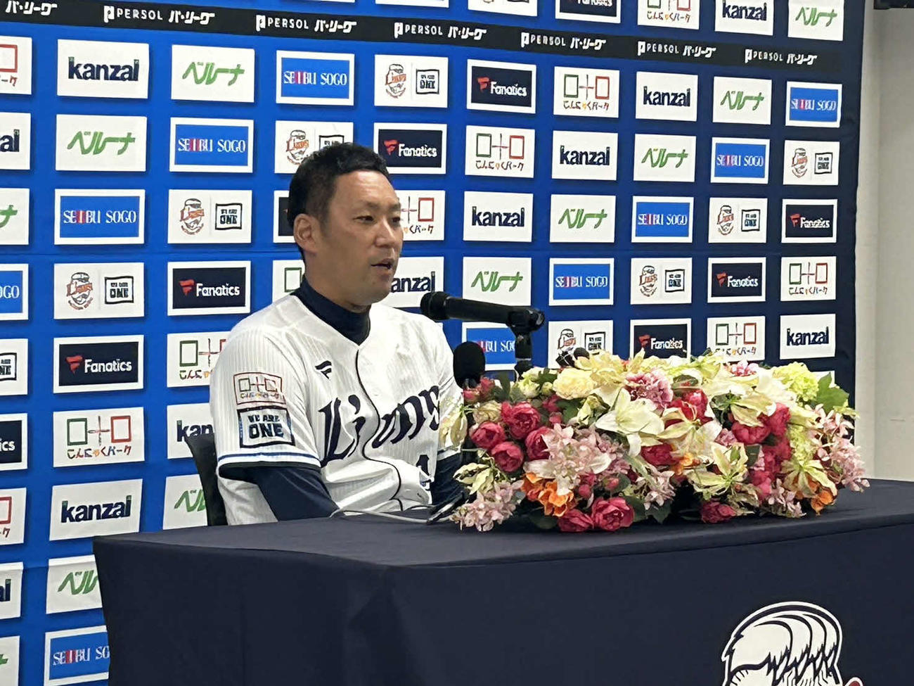 引退会見に臨む西武の増田達至投手（撮影・平山連）