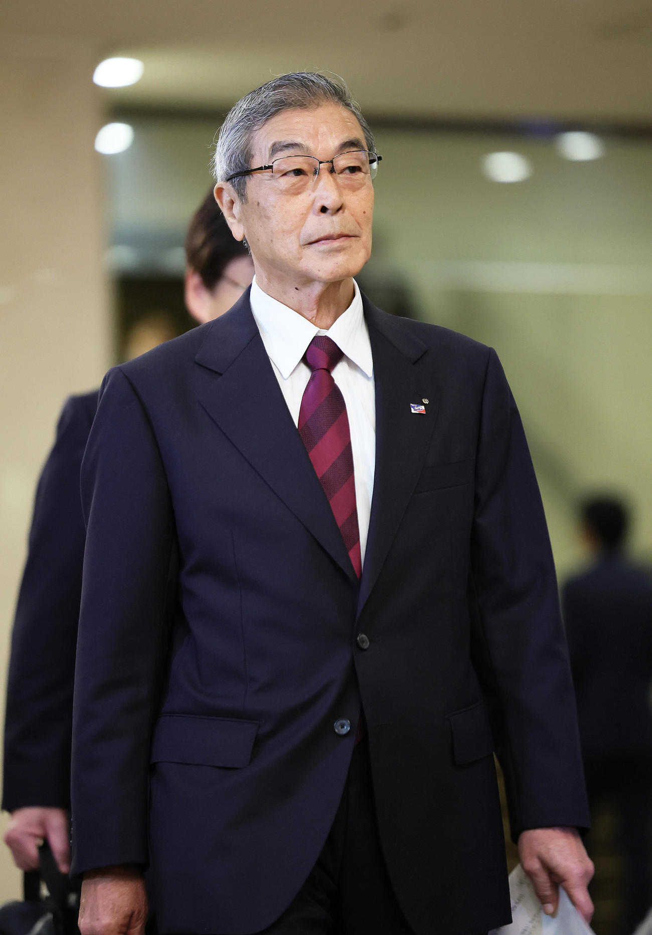 NPBオーナー会議に臨むヤクルト成田オーナー（撮影・足立雅史）