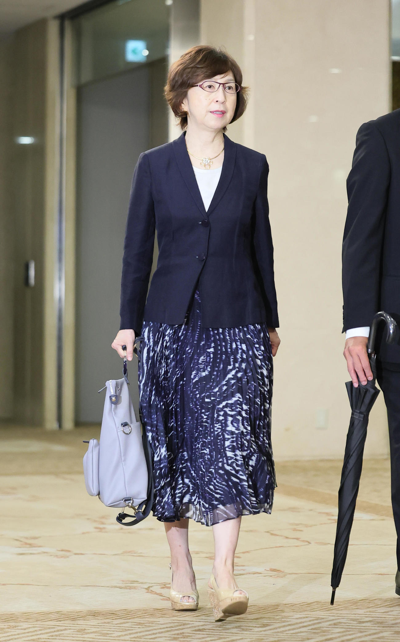 NPBオーナー会議に臨むDeNA南場オーナー（撮影・足立雅史）