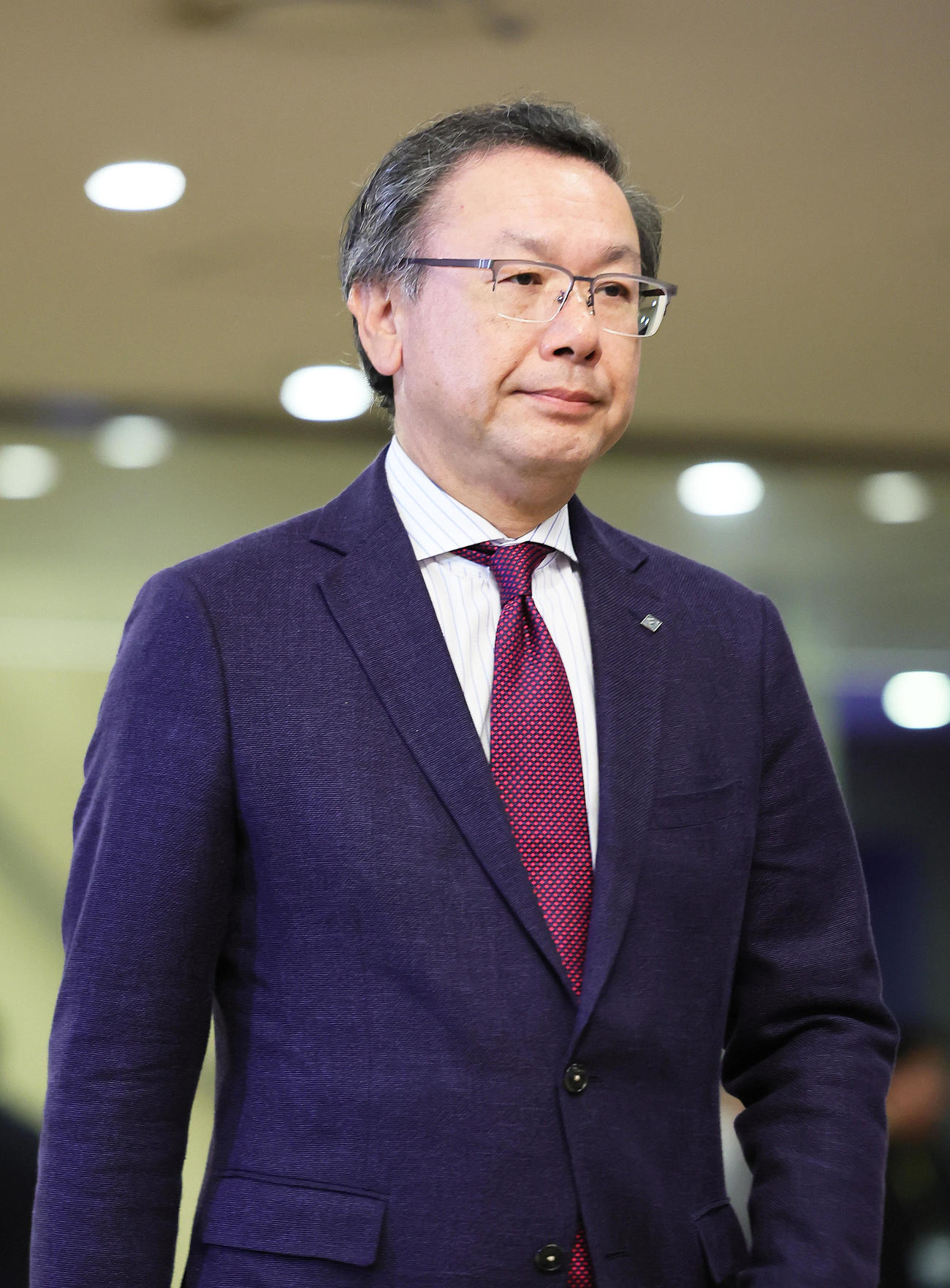 NPBオーナー会議に臨む日本ハム井川オーナー（撮影・足立雅史）