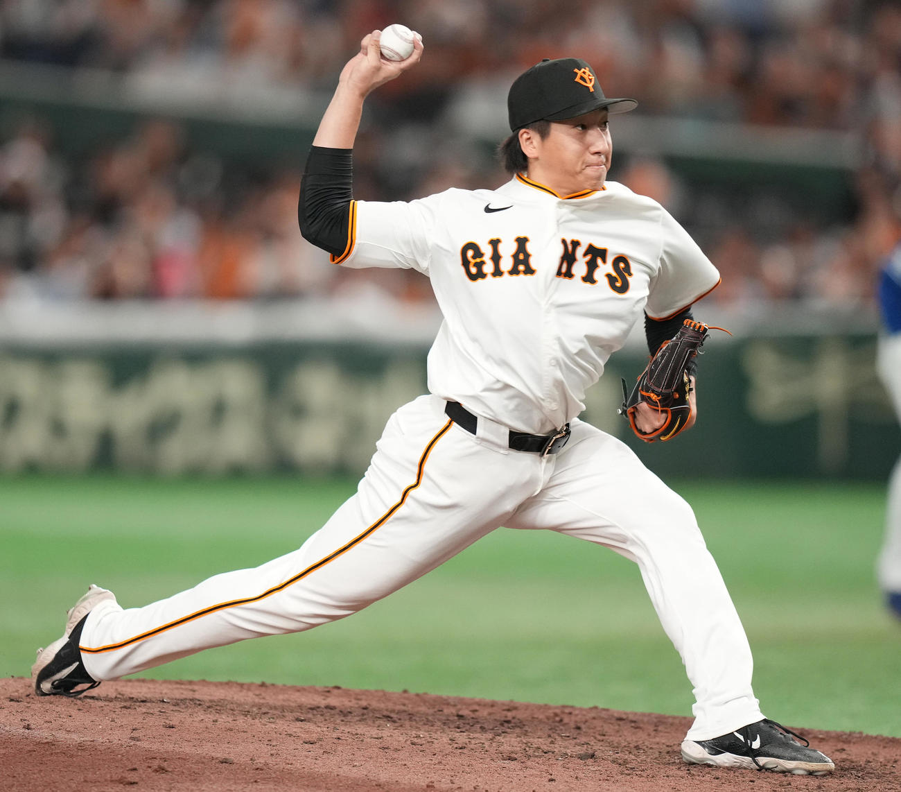巨人対中日　8回表途中から5番手で登板した大勢（撮影・鈴木みどり）