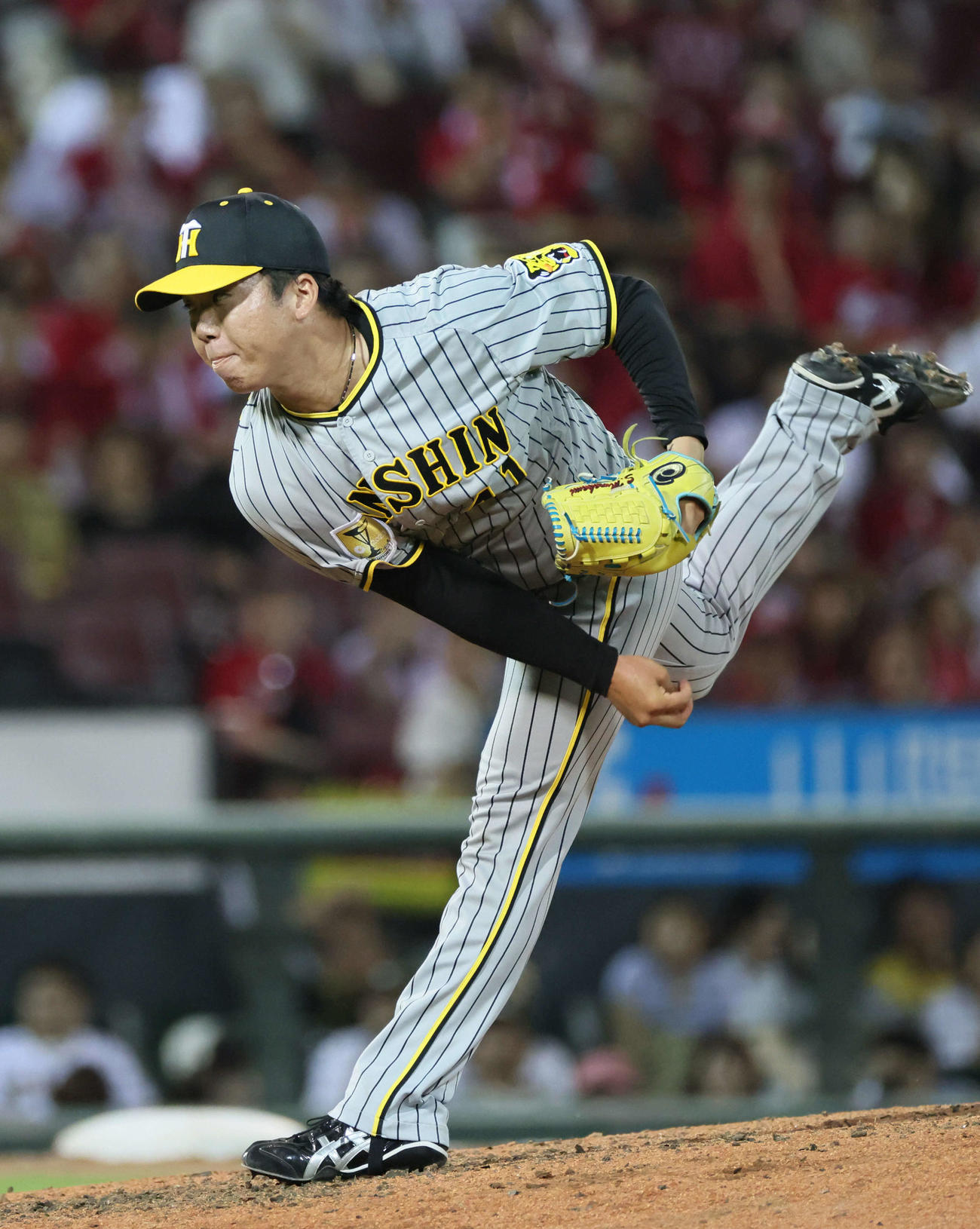 広島対阪神　11回裏広島、阪神6番手の村上（撮影・加藤孝規）