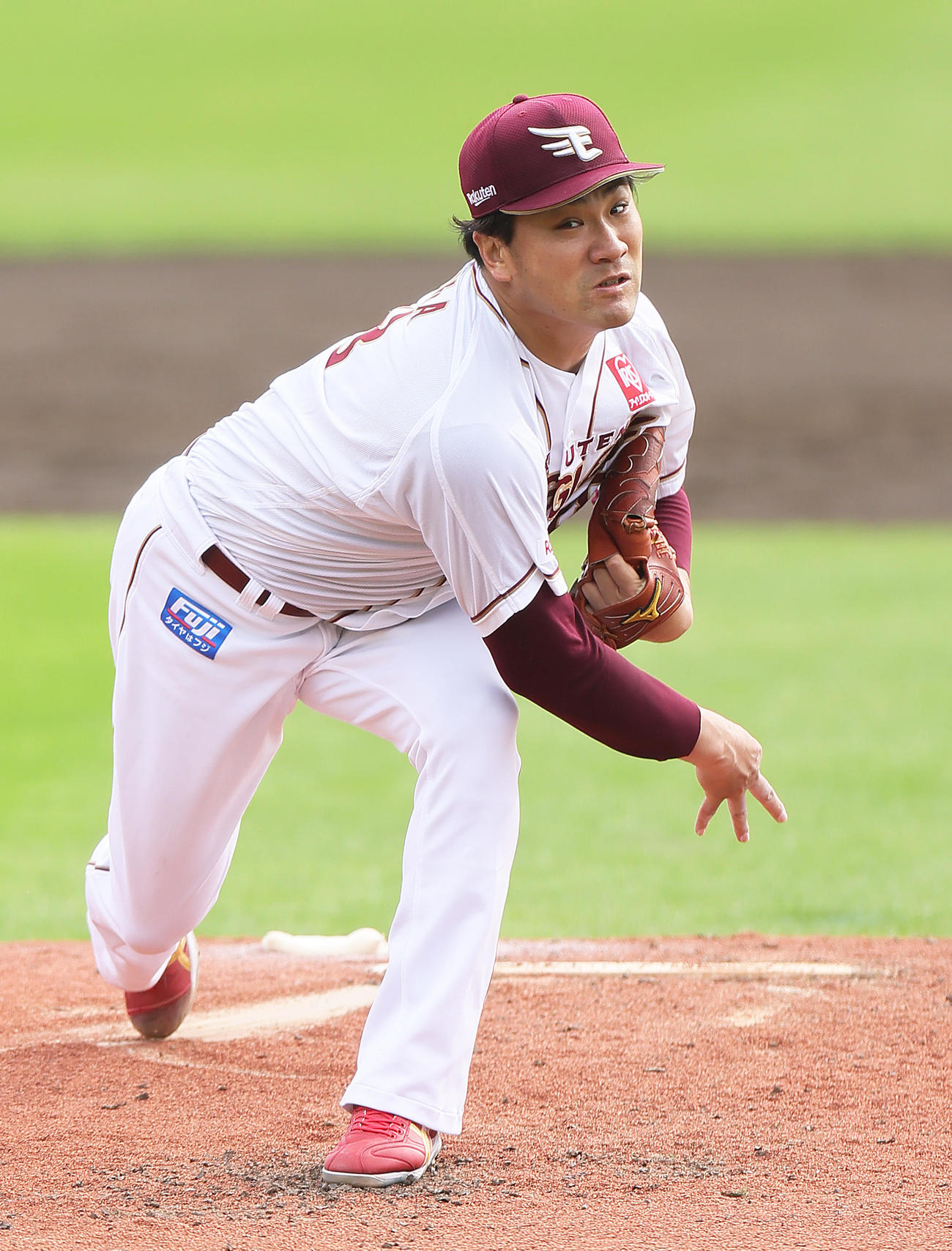 楽天対オリックス　楽天先発の田中将（撮影・足立雅史）