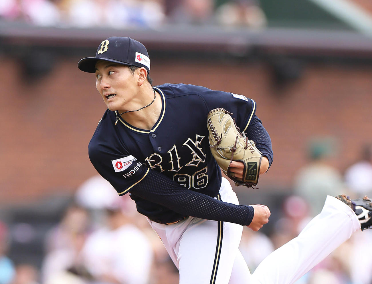 楽天対オリックス　オリックス先発の高島（撮影・足立雅史）