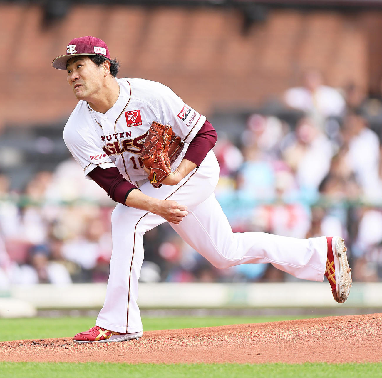 楽天対オリックス　楽天先発の田中将（撮影・足立雅史）
