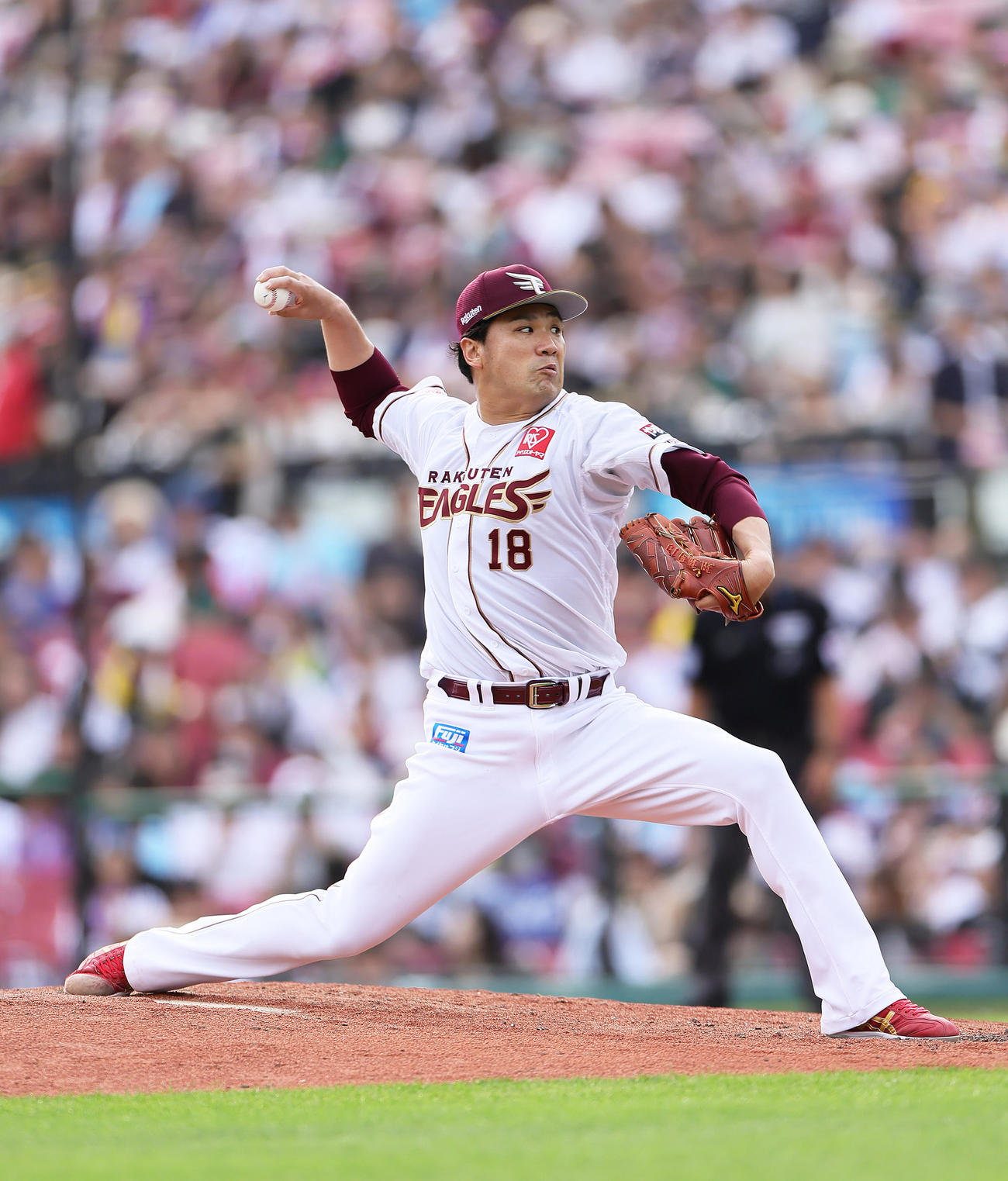 楽天対オリックス　楽天先発の田中将（撮影・足立雅史）