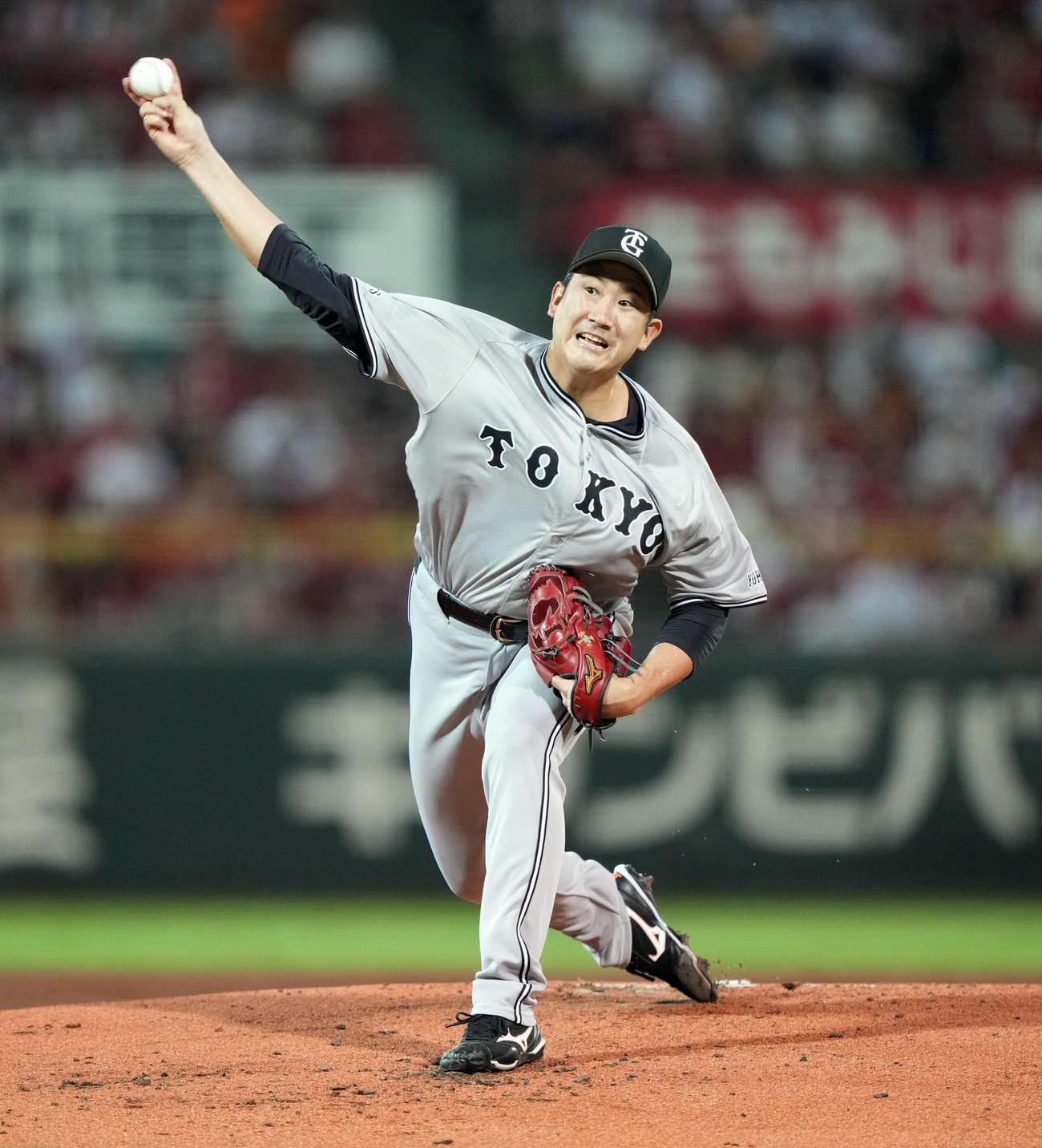 広島対巨人　力投する巨人の先発菅野（撮影・たえ見朱実）