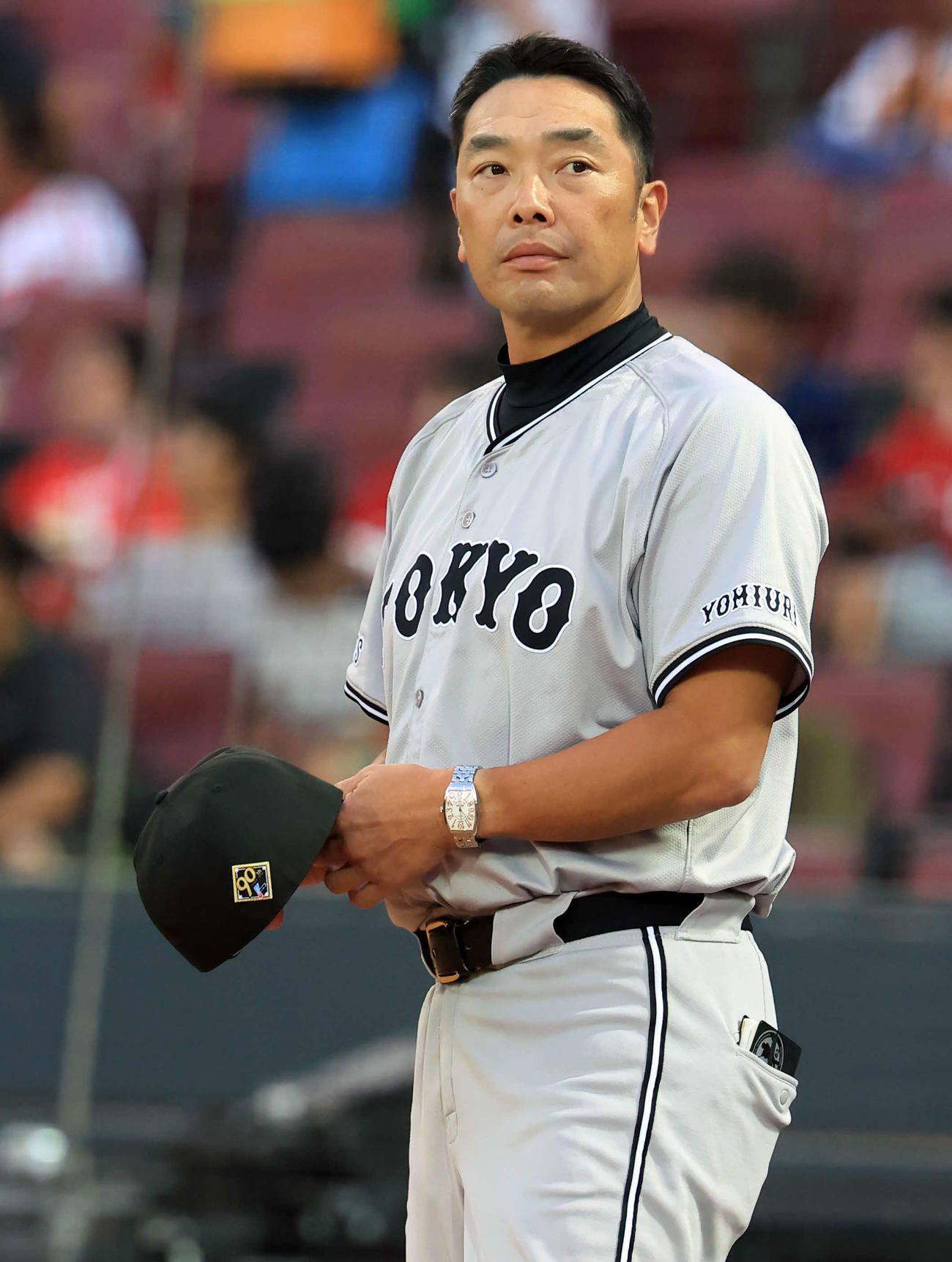 広島対巨人　試合前、整列する巨人阿部監督（撮影・浅見桂子）