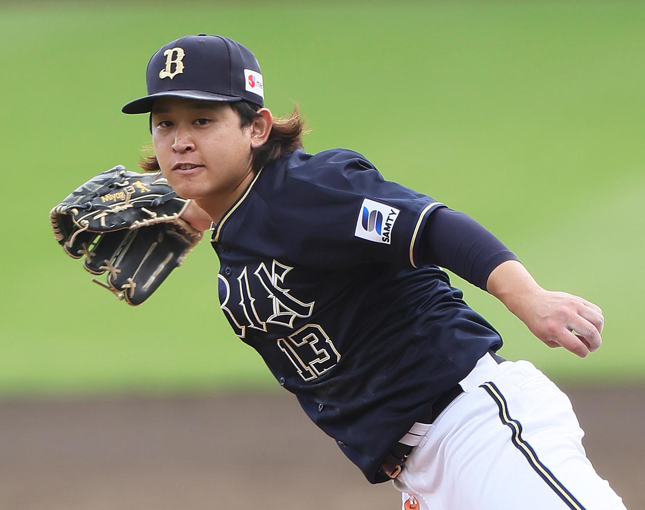 楽天対オリックス　オリックス先発の宮城（撮影・足立雅史）