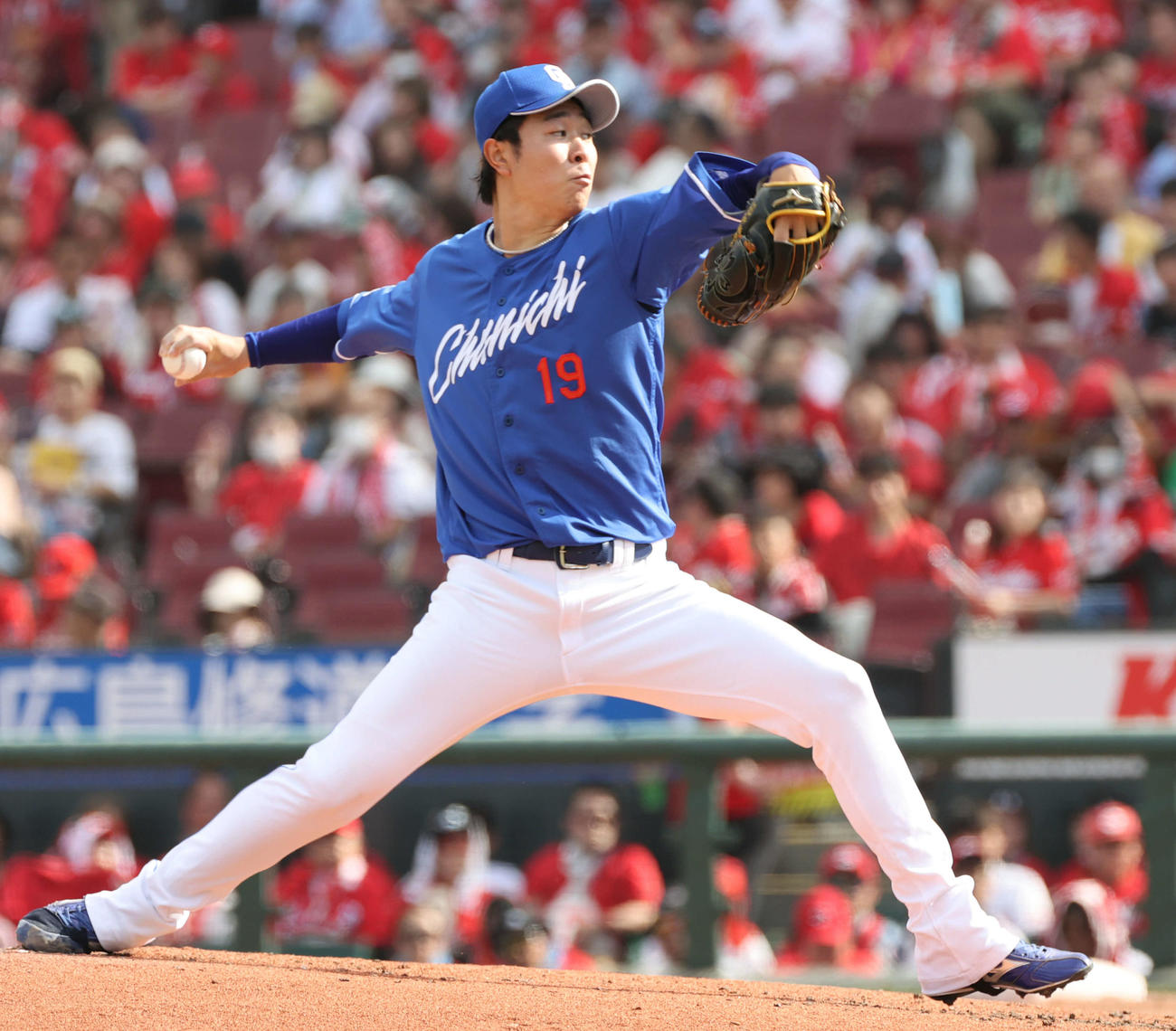 広島対中日　中日先発の高橋宏（撮影・加藤孝規）