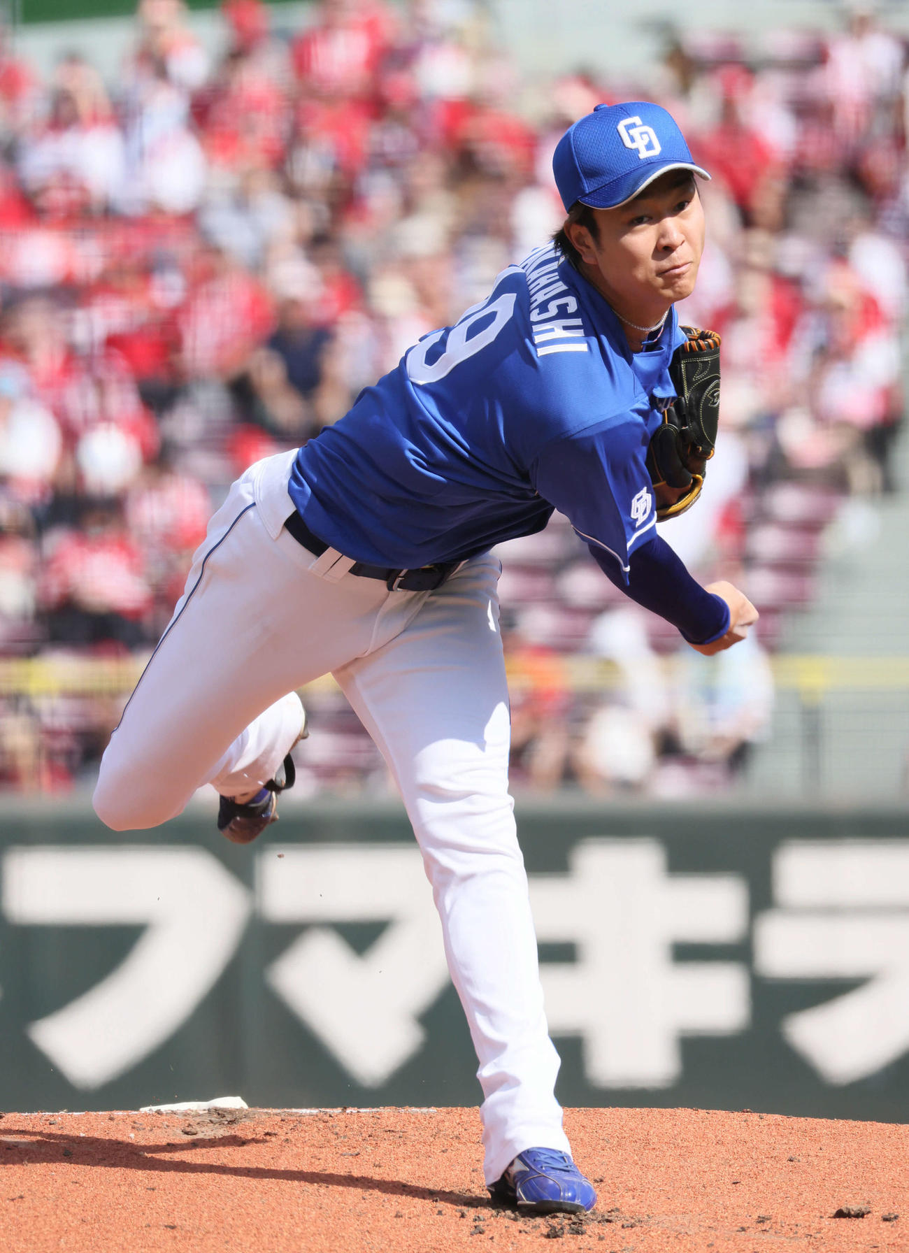 広島対中日　中日先発の高橋宏（撮影・加藤孝規）