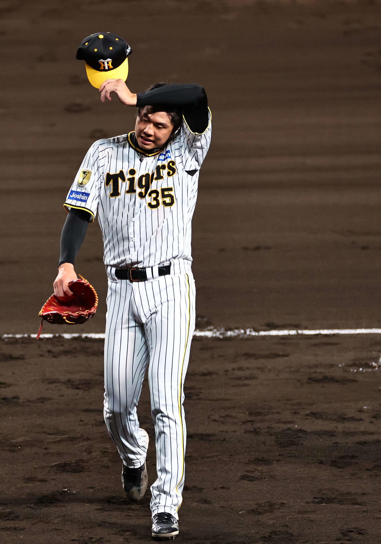 阪神対DeNA 6回5失点で降板となった才木（撮影・上田博志）