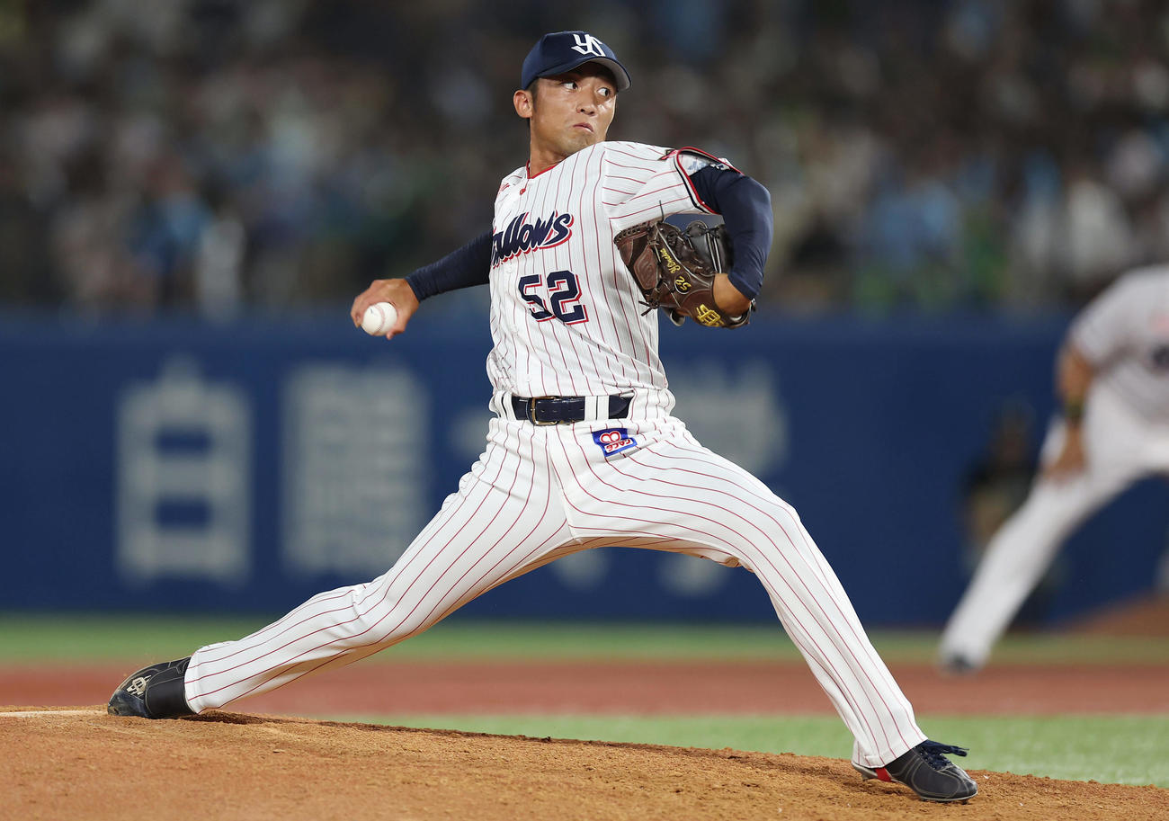 ヤクルト尾仲祐哉（2024年9月6日撮影）