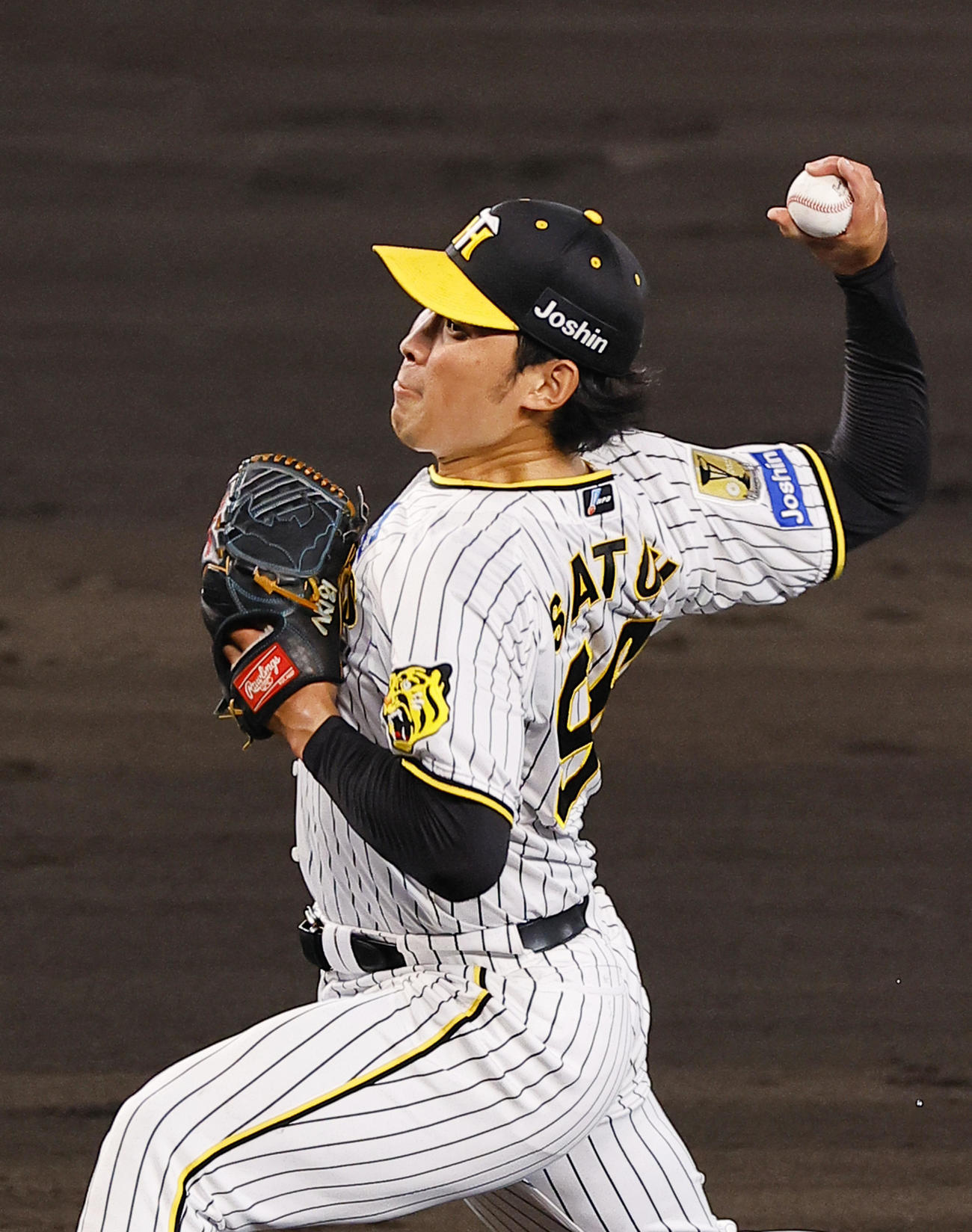 阪神対DeNA 7回、3番手で登板した阪神佐藤蓮（撮影・藤尾明華）