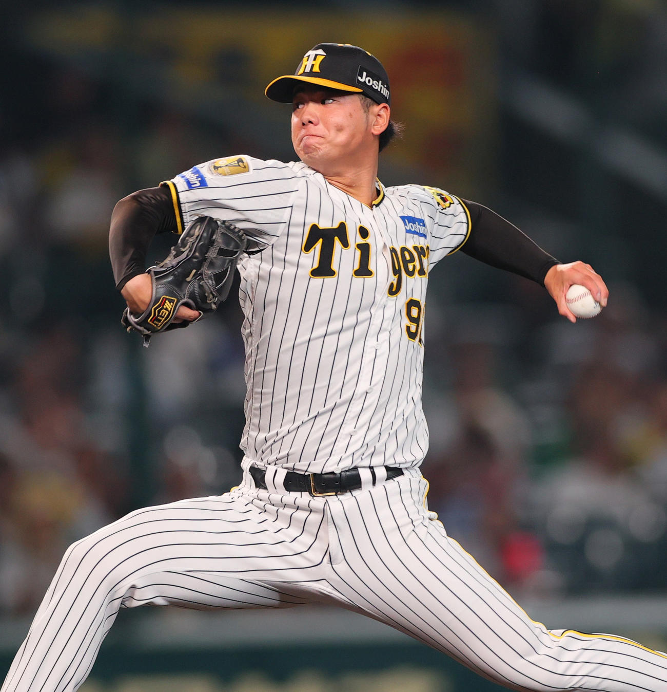 阪神対DeNA 8回表に登板する阪神川原（撮影・上山淳一）