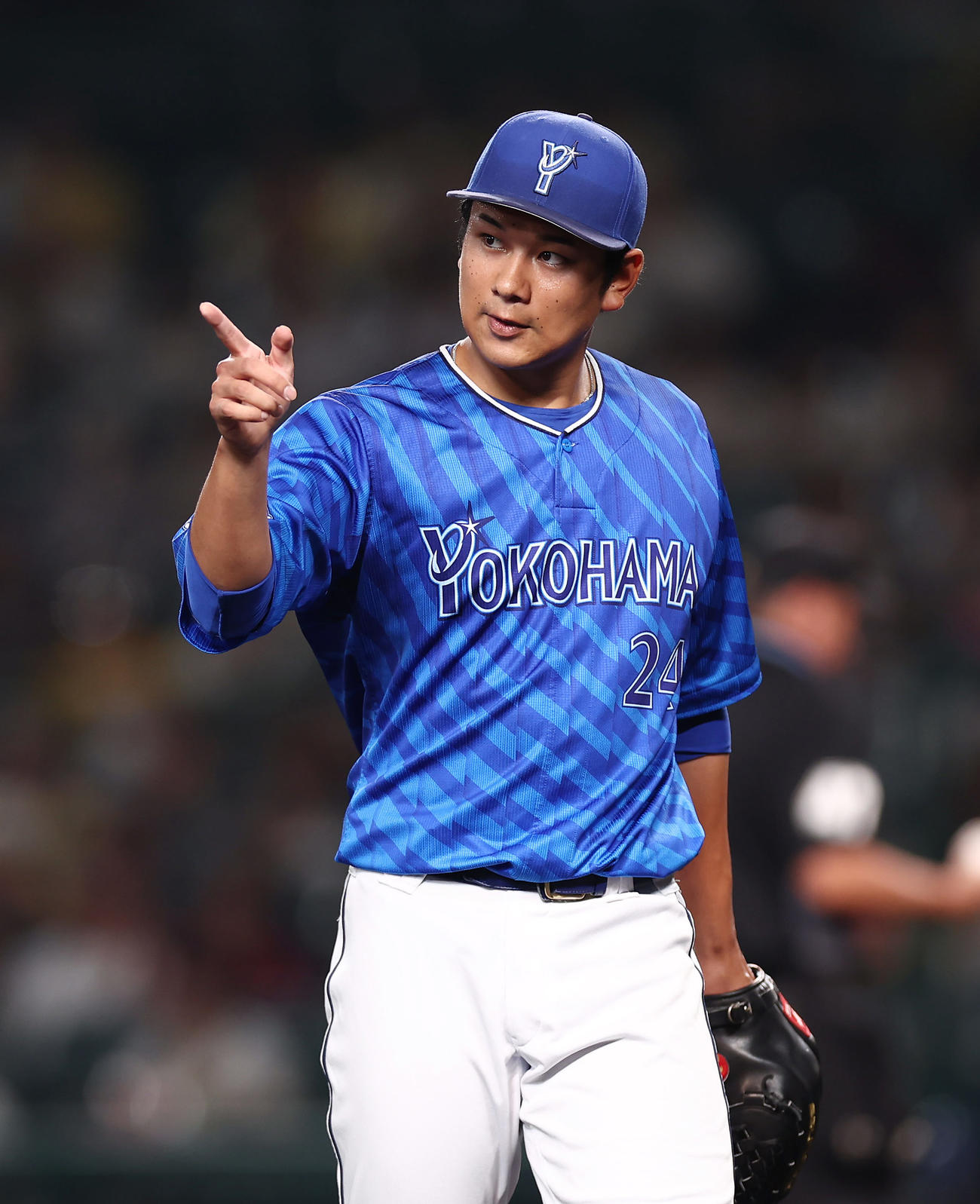 阪神対DeNA 1回裏の阪神打線を3者凡退に抑えたDeNA先発の吉野（撮影・前田充）