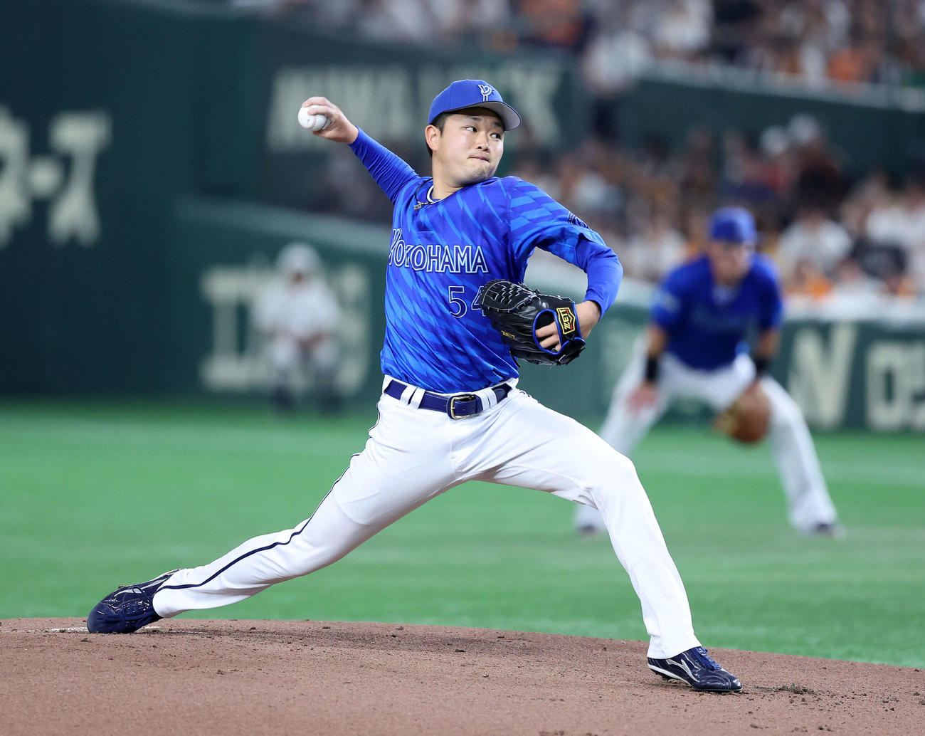 力投するDeNA石田裕太郎（2024年9月7日撮影）