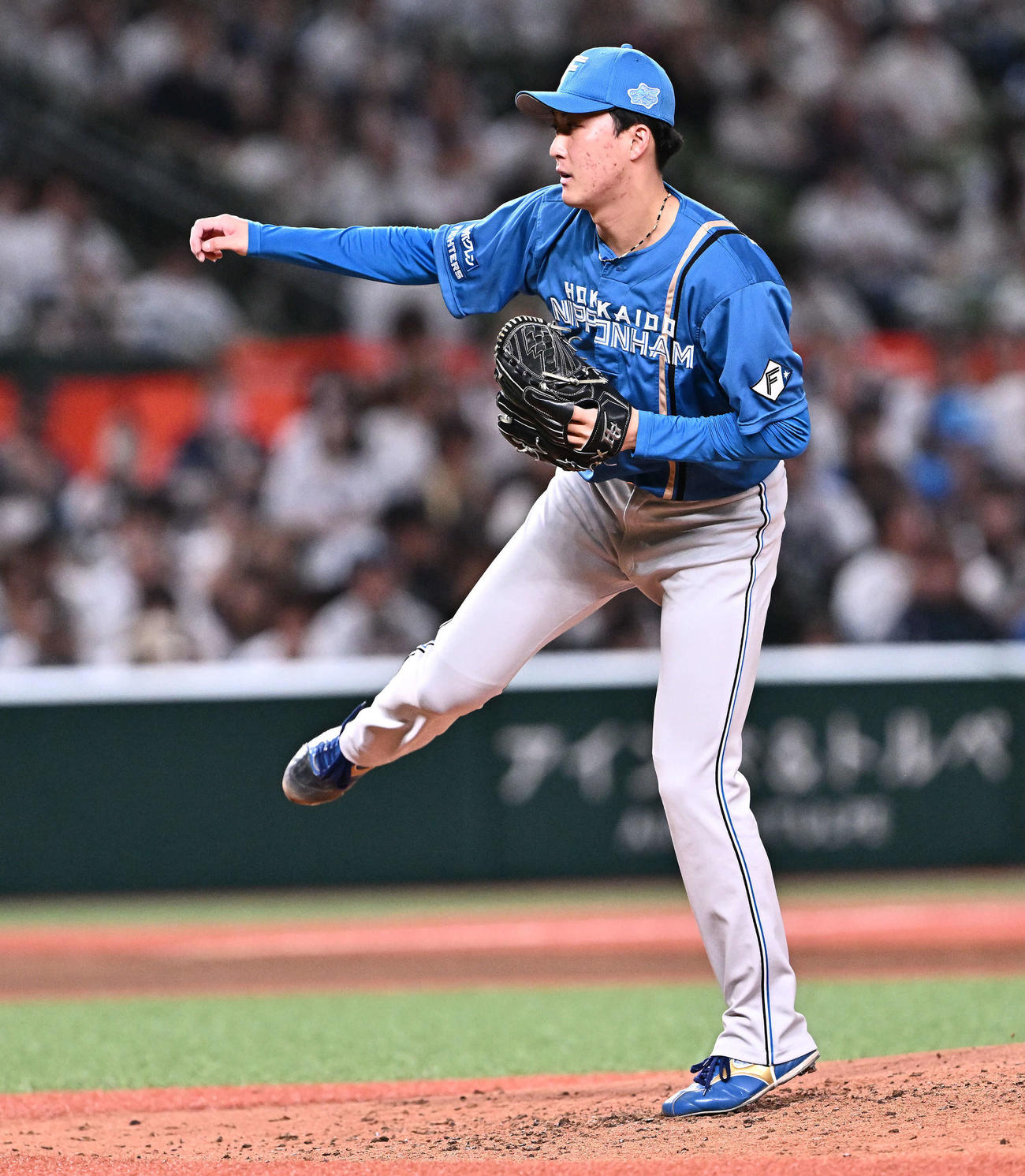 西武対日本ハム　6回裏、日本ハム2番手で登板する柳川（撮影・滝沢徹郎）