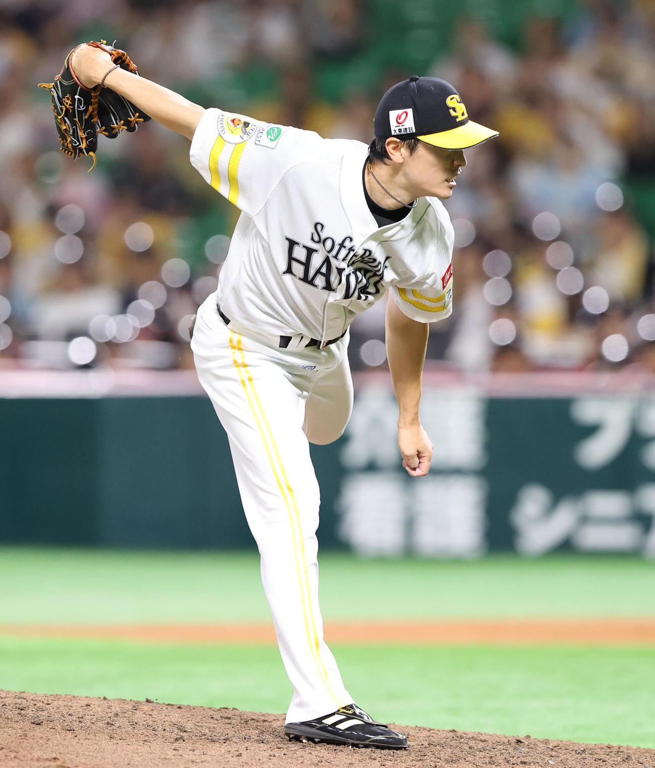 ソフトバンク対オリックス　4番手で登板した和田（撮影・鬼束羽瑠菜）