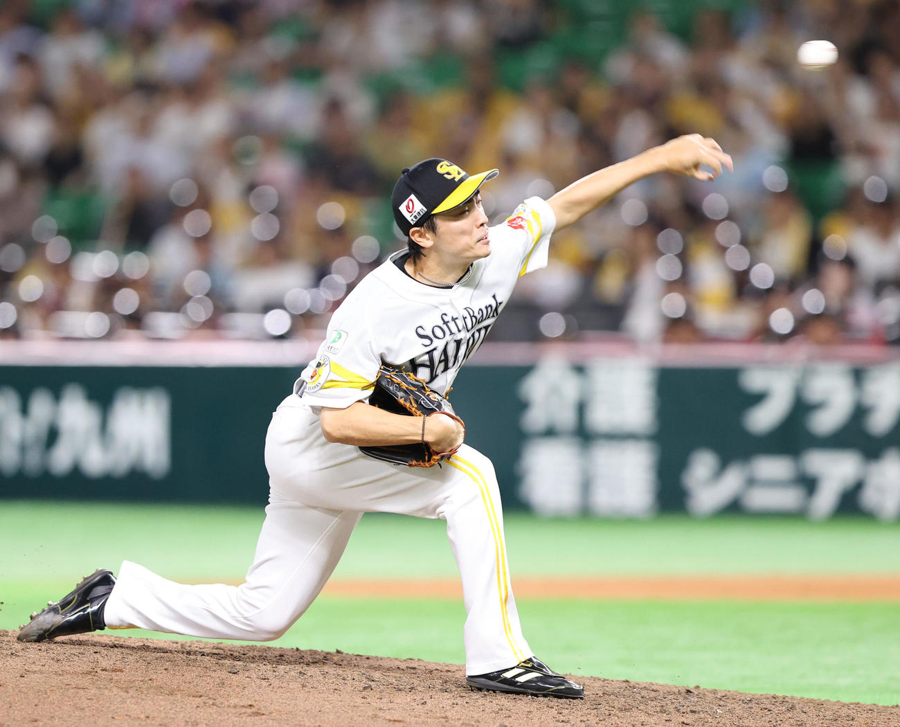 ソフトバンク対オリックス　4番手で登板した和田（撮影・鬼束羽瑠菜）