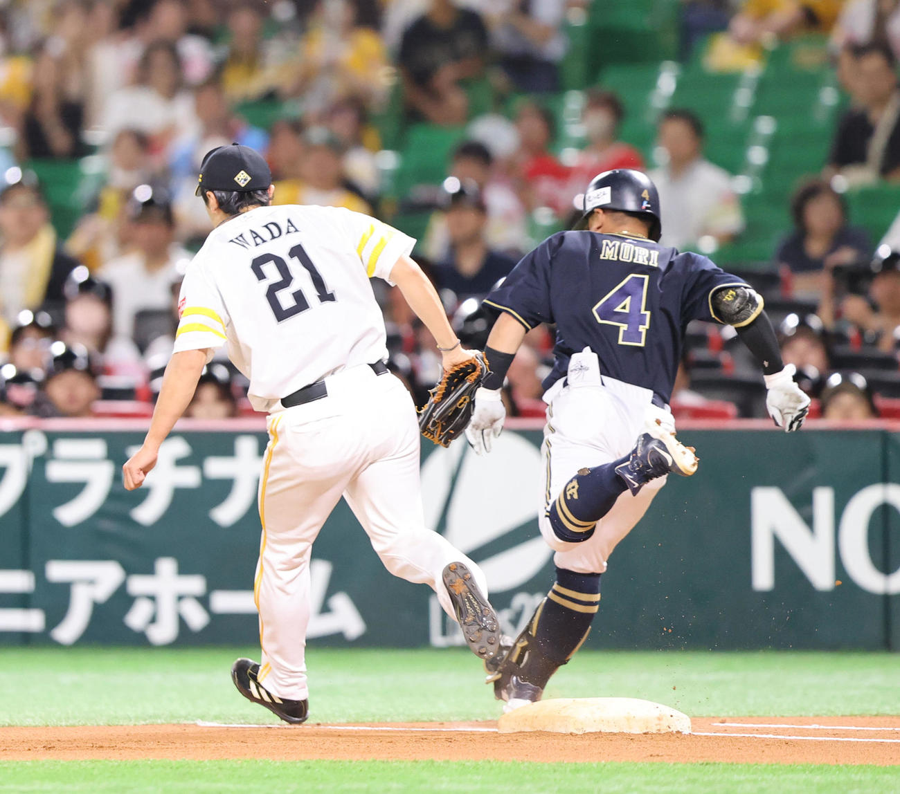 ソフトバンク対オリックス　6回表ソフトバンク無死、森を一ゴロに抑える（撮影・鬼束羽瑠菜）