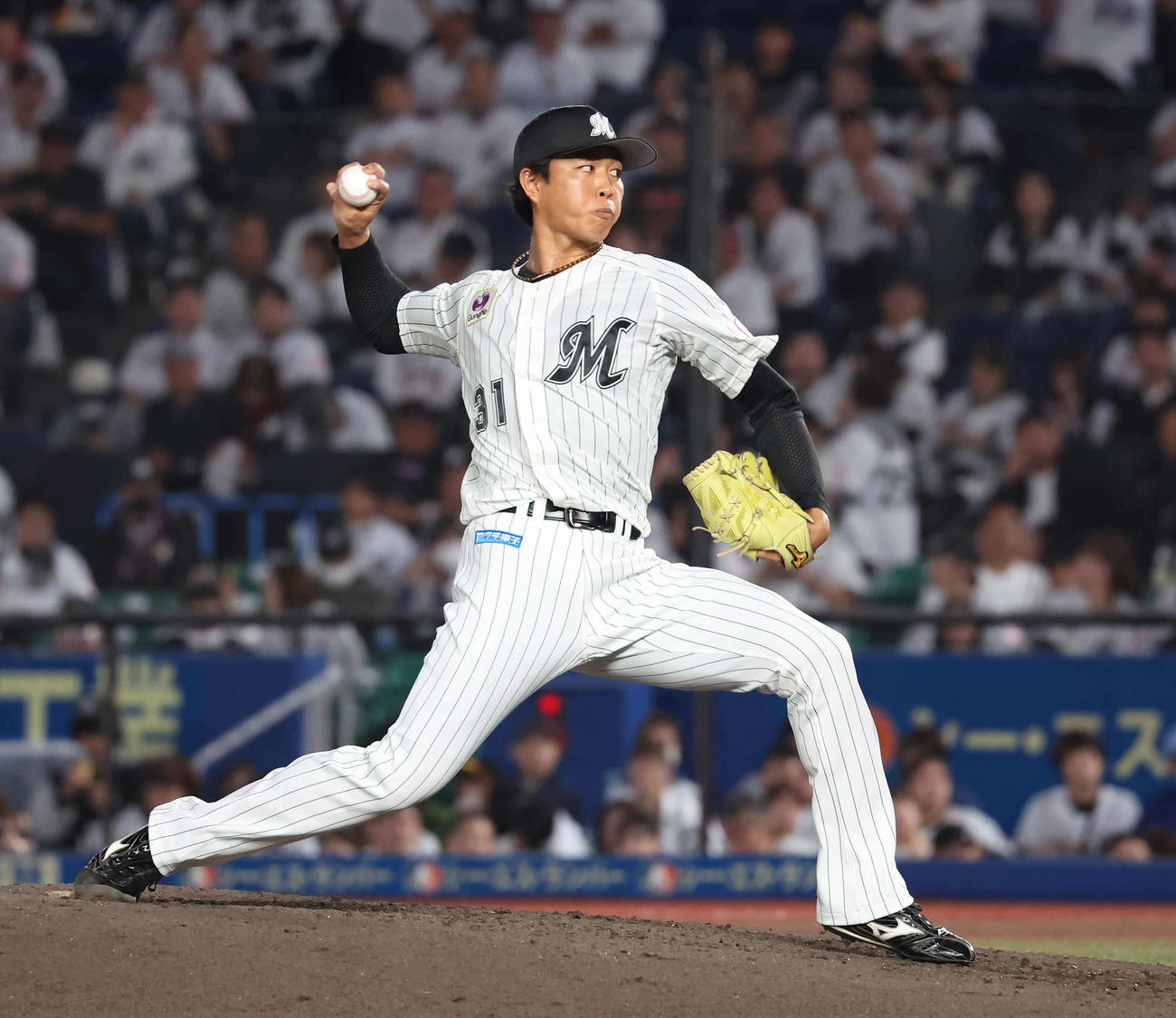 ロッテ対日本ハム　力投するロッテ4人目大谷（撮影・丹羽敏通）