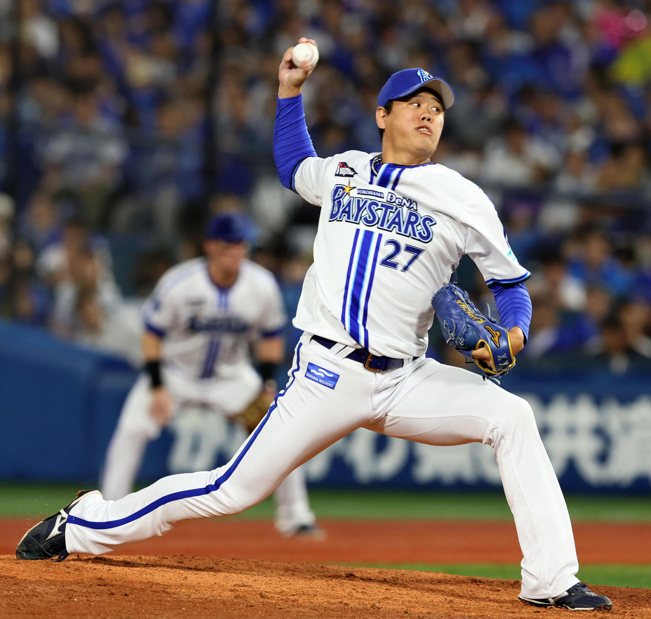 DeNA対阪神　6回表、DeNA2番手で登板する上茶谷（撮影・加藤哉）