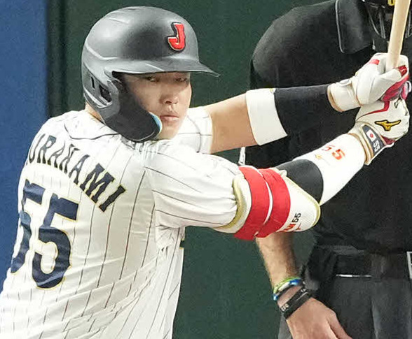 2023年3月、WBC日本代表（侍ジャパン）準々決勝イタリア戦で打席に立つ村上宗隆