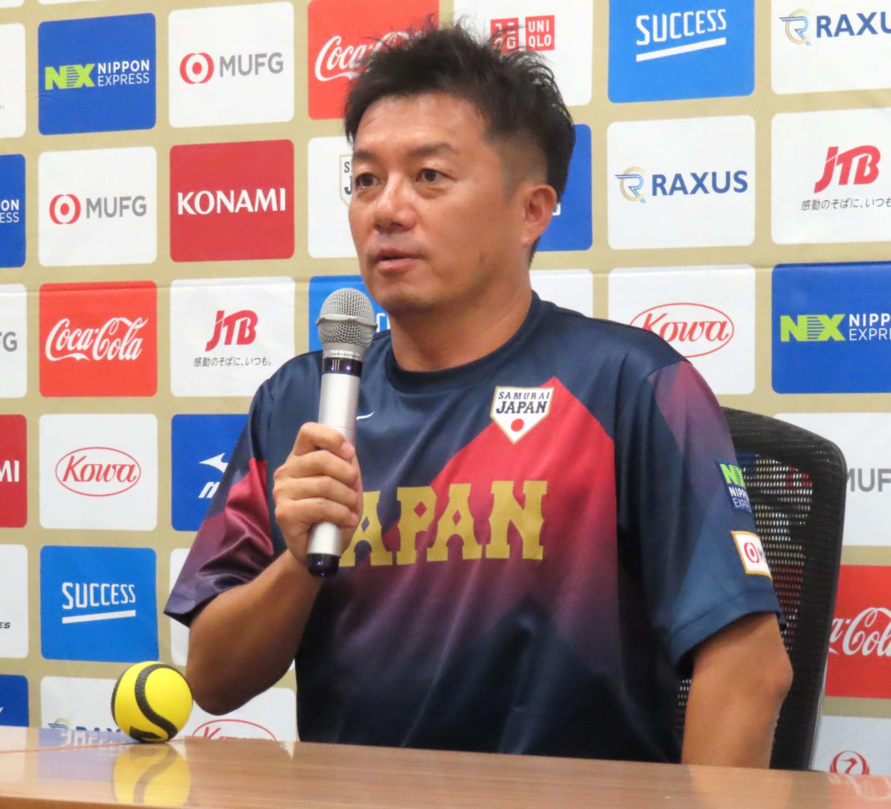 第2回WBSC Baseball5　ワールドカップ2024に出場する若松健太監督（撮影・黒須亮）
