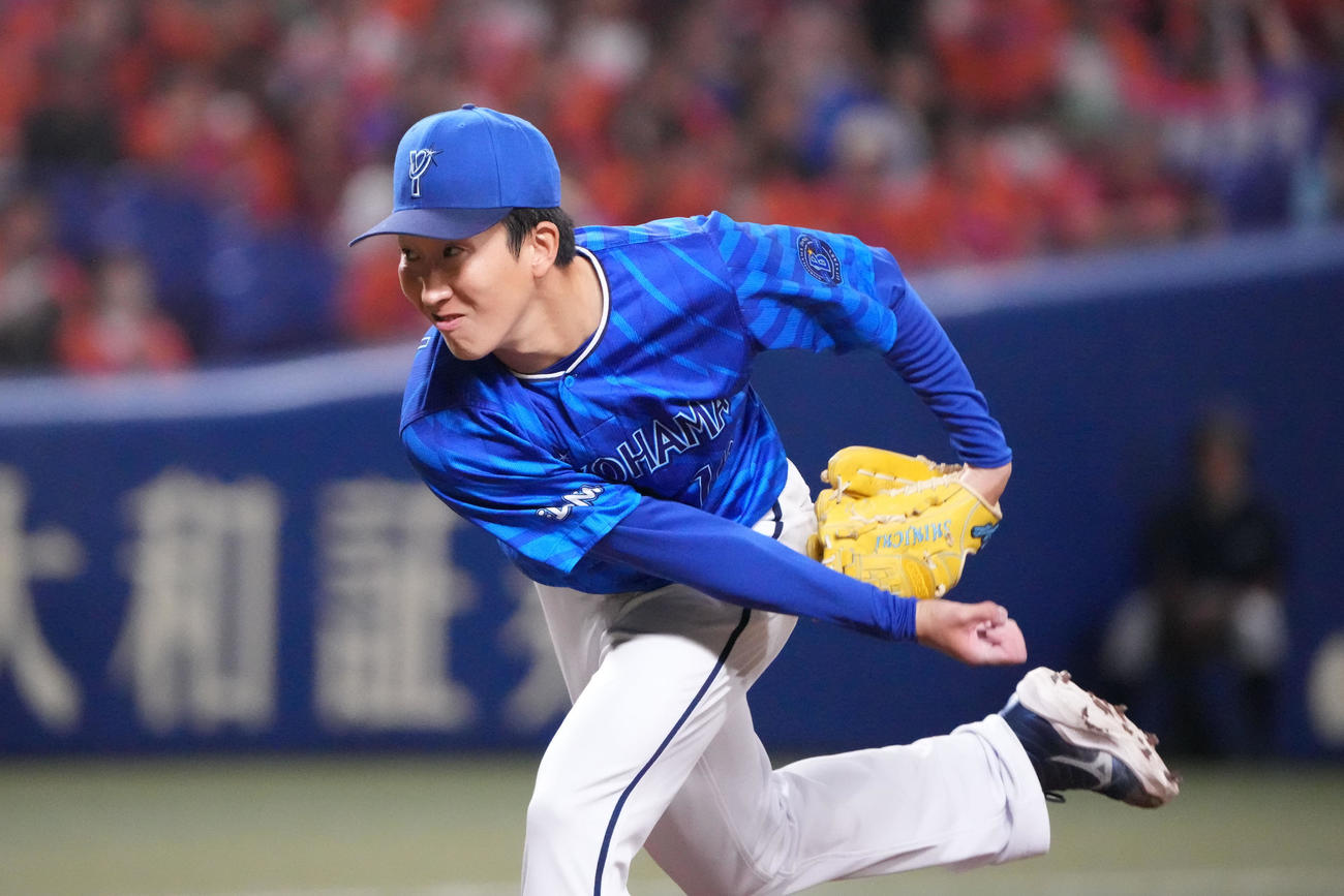 中日対DeNA 1回裏、登板するDeNA先発の大貫（撮影・森本幸一）