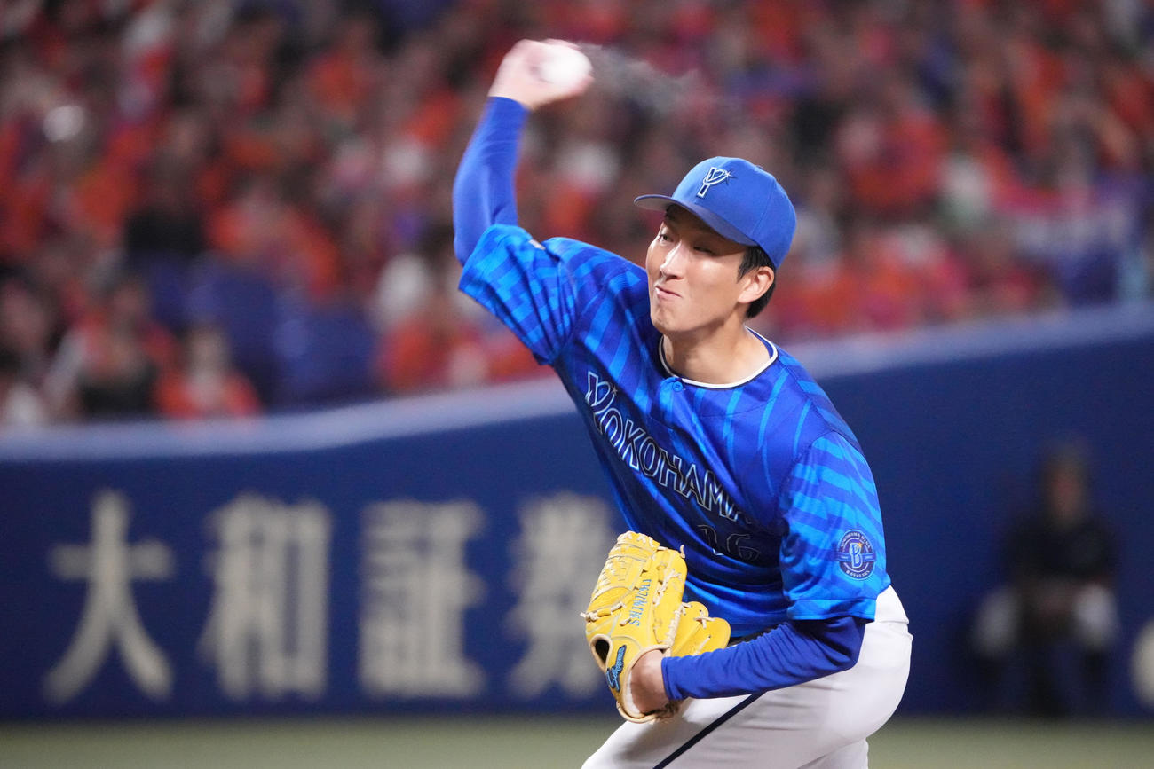 中日対DeNA 1回裏、登板するDeNA先発の大貫（撮影・森本幸一）