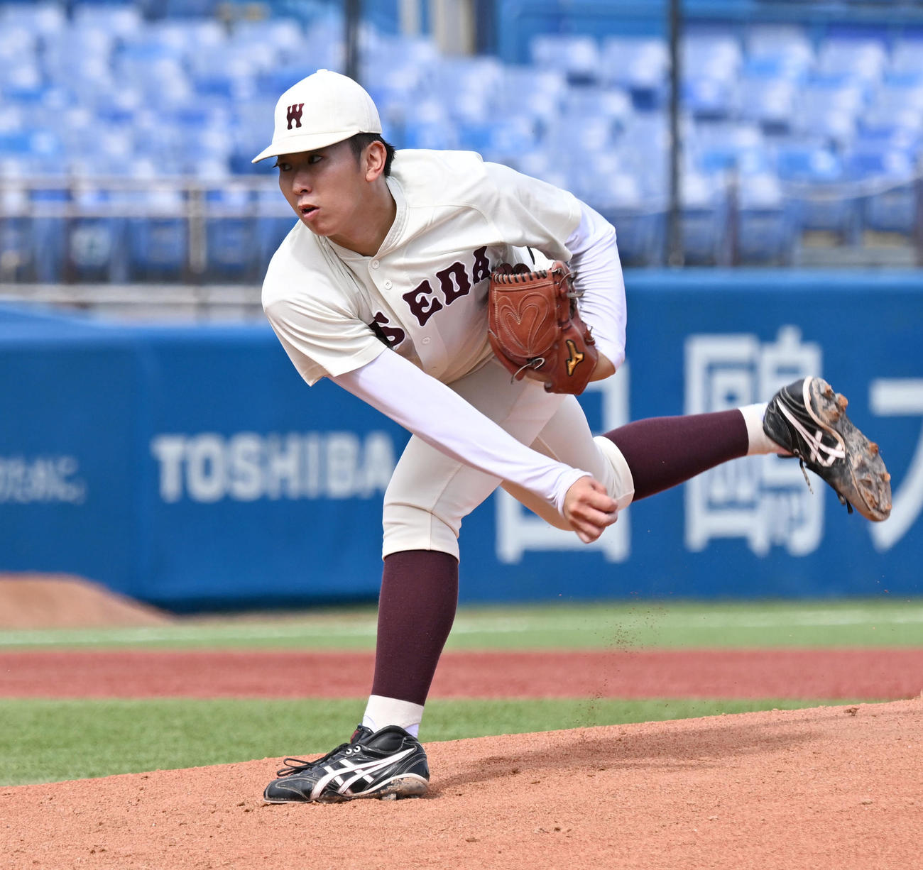 東京6大学野球秋季リーグ戦　立大対早大　立大戦に先発した早大・伊藤樹（撮影・千葉一成）