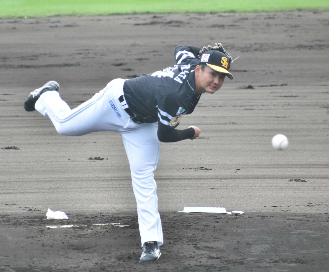 ヤクルト対ソフトバンク　ソフトバンク先発の村田（撮影・只松憲）