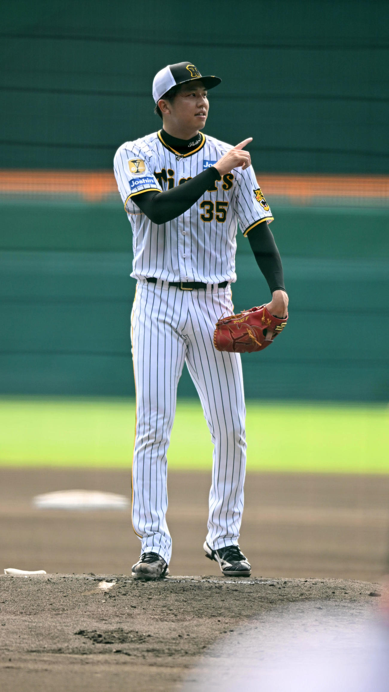 シート打撃に登板した才木（撮影・前岡正明）