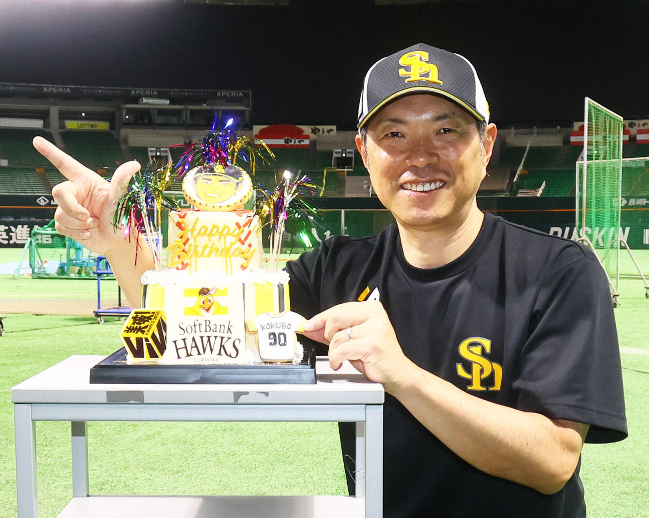 53歳の誕生日をむかえた小久保監督（撮影・鬼束羽瑠菜）