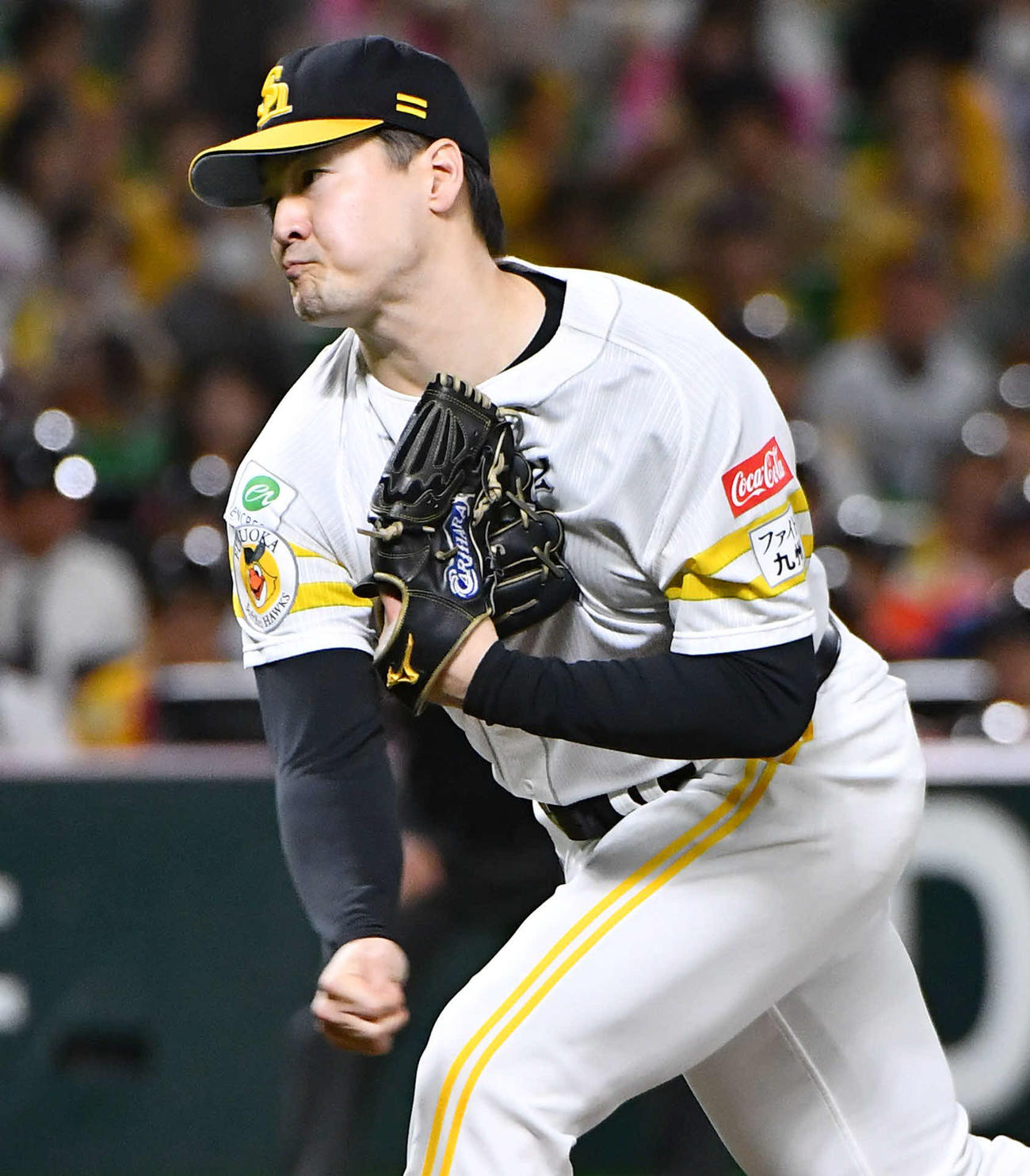 ソフトバンク有原航平（2024年10月3日撮影）