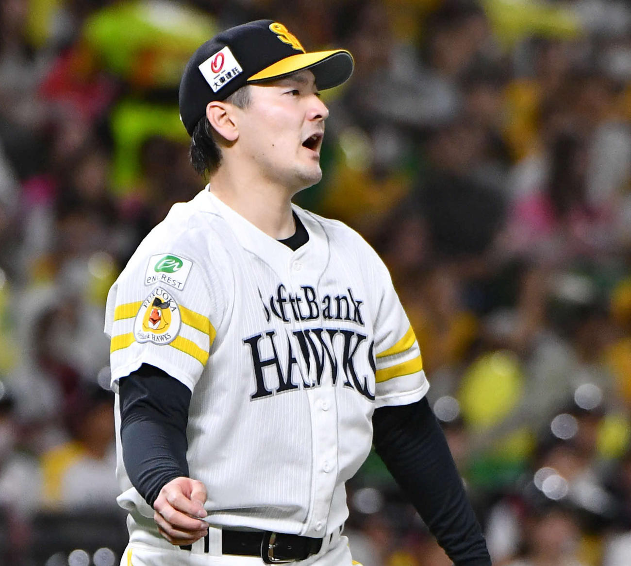 ソフトバンク有原航平（2024年10月3日撮影）