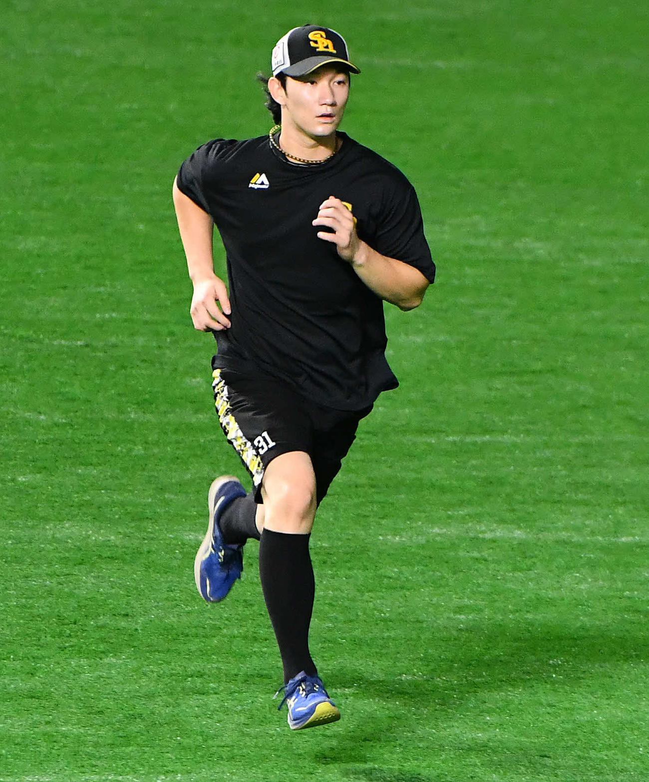 走り込みを行う正木（撮影・岩下翔太）