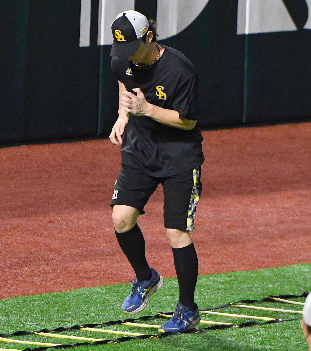 ラダートレーニングを行う正木（撮影・岩下翔太）