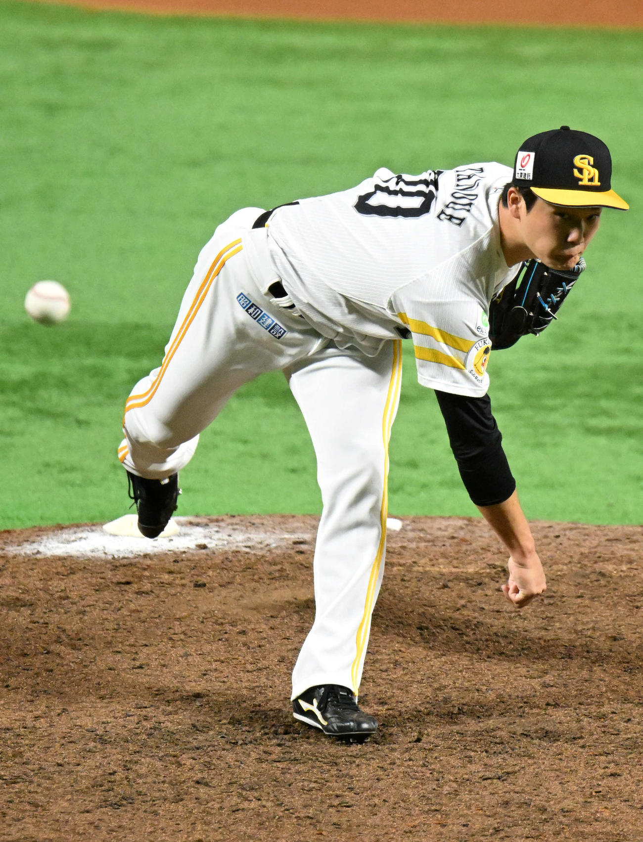 9日、ソフトバンク対NCダイノス　3軍戦に5番手で登板したソフトバンク田上（撮影・林敢治）