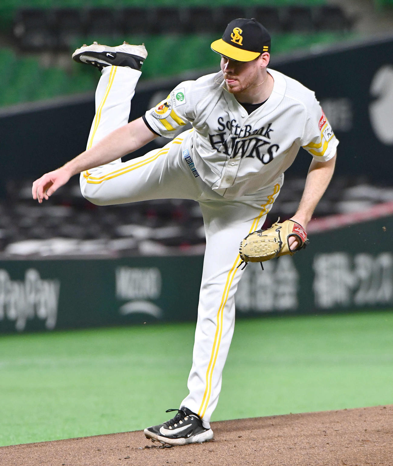 ソフトバンク対韓国NCダイノス　先発したスチュワート（撮影・岩下翔太）