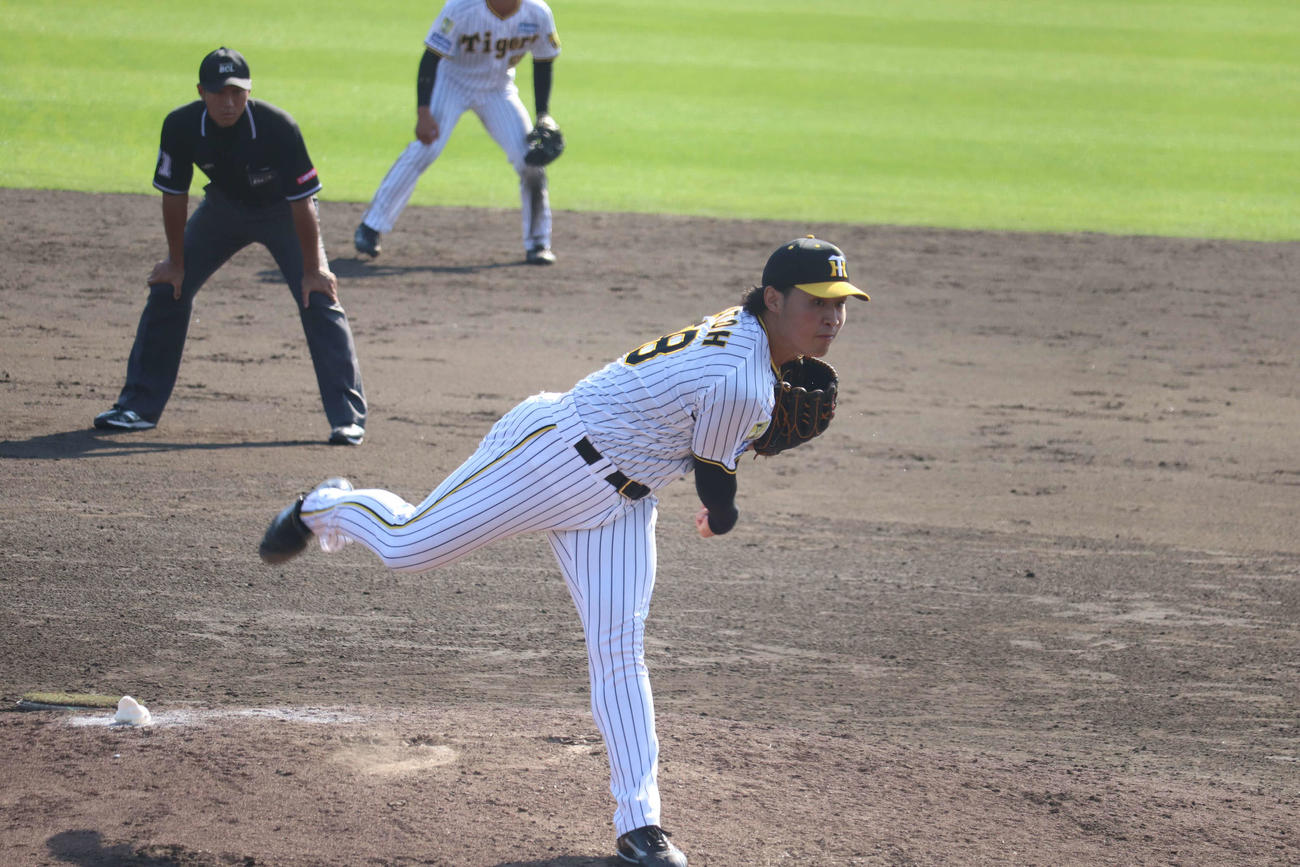 みやざきフェニックスリーグの日本独立リーグ野球機構選抜戦で登板した阪神佐藤蓮投手