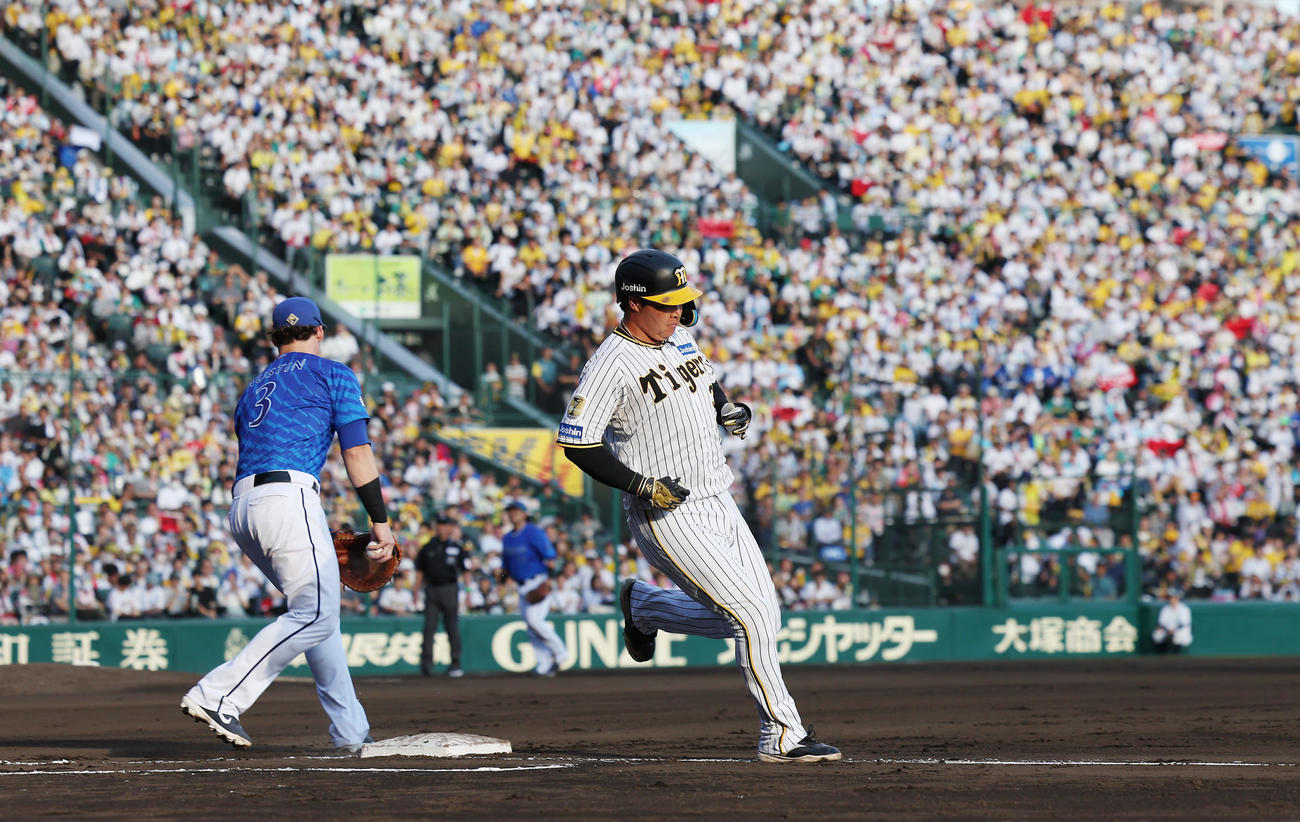 阪神対DeNA 6回裏阪神2死、遊ゴロに倒れた大山（撮影・前田充）