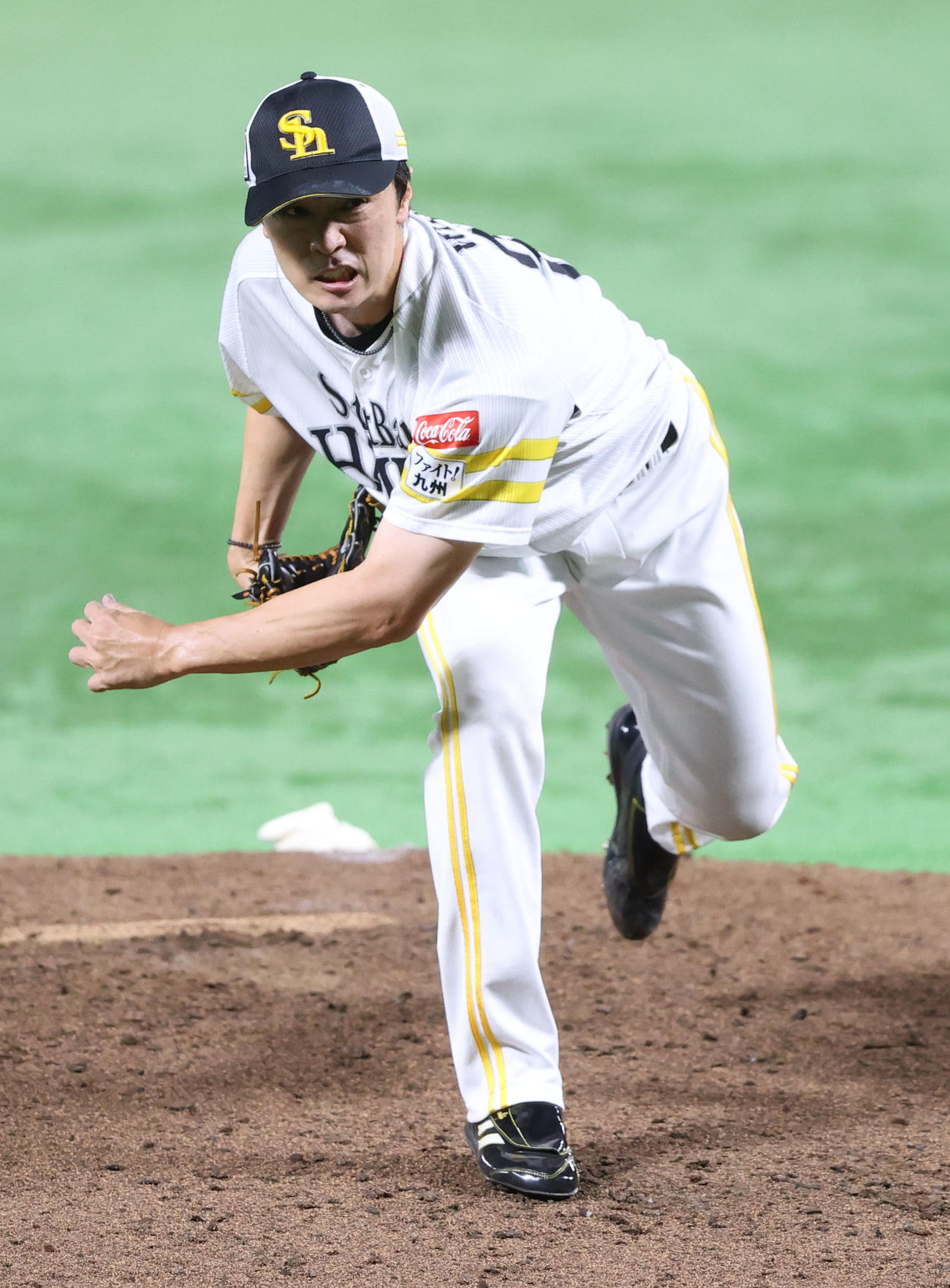実戦形式で登板した和田（撮影・梅根麻紀）