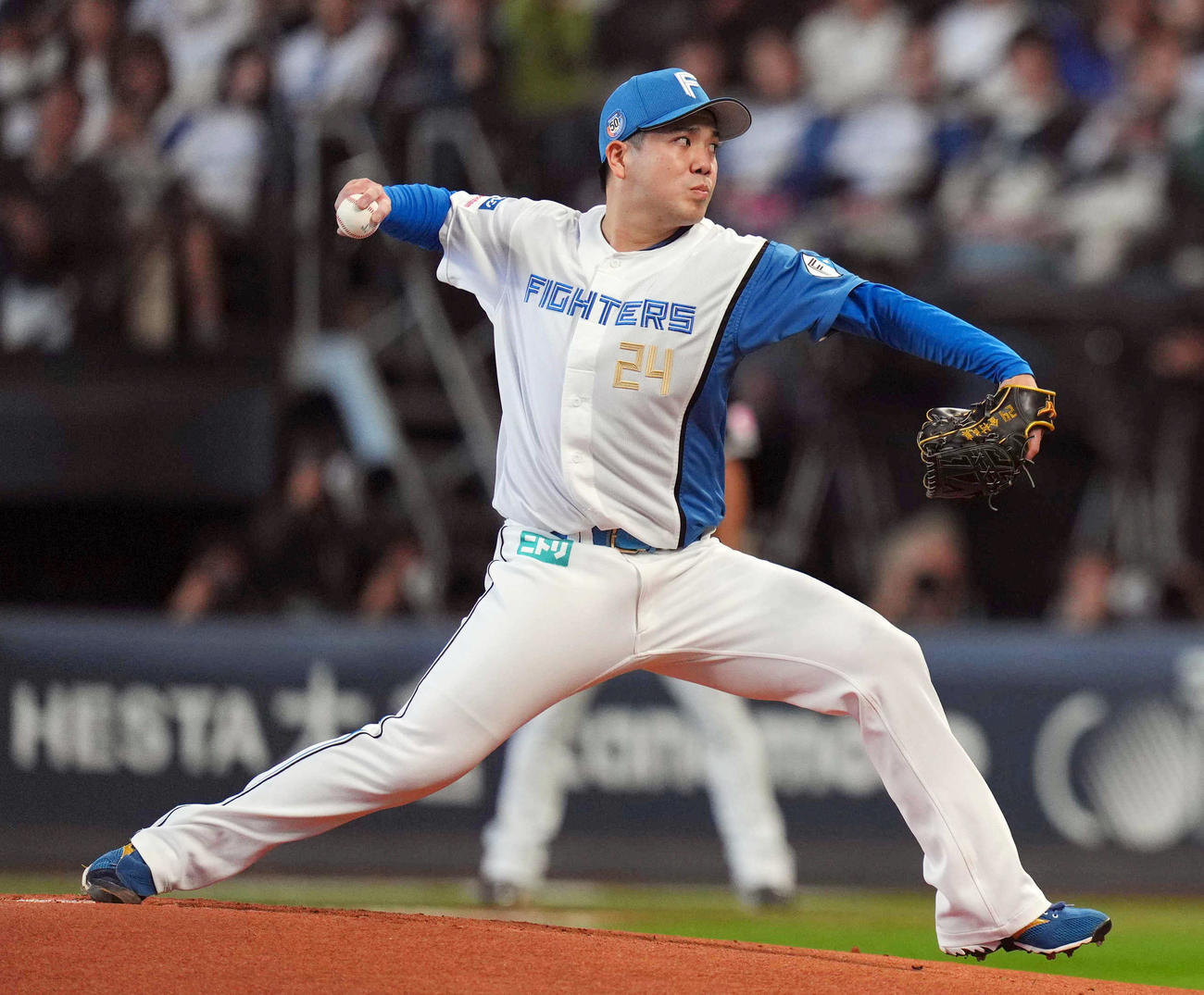 日本ハム対ロッテ　日本ハム先発の金村（撮影・狩俣裕三）