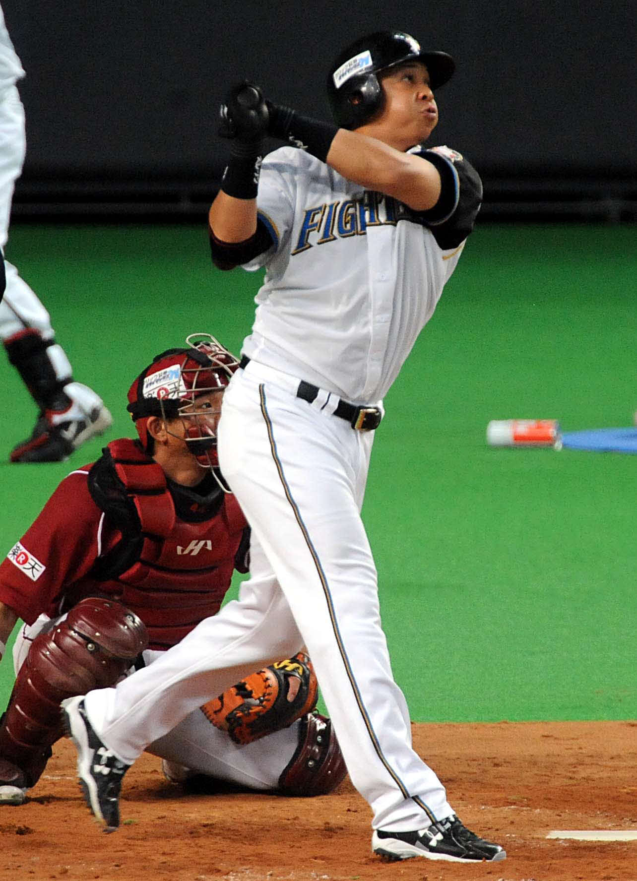 CS第2ステージ第1戦　日本ハム対楽天　9回日本ハム1死満塁、ターメル・スレッジはサヨナラ逆転満塁弾を放つ（2009年10月21日撮影）